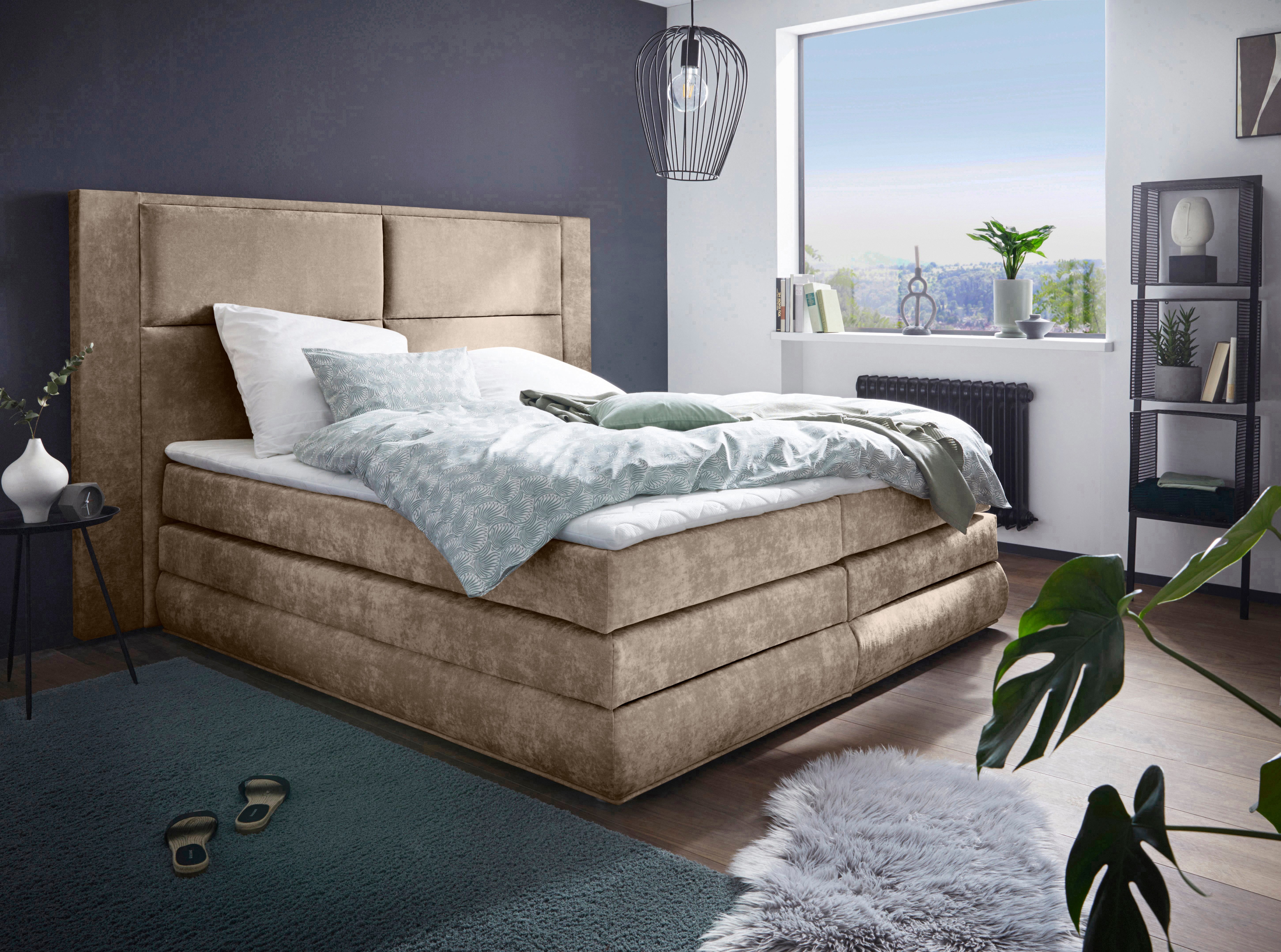 COLLECTION AB Boxspring Copenhagen inclusief bedkist, topmatras, naar keuze met ledverlichting