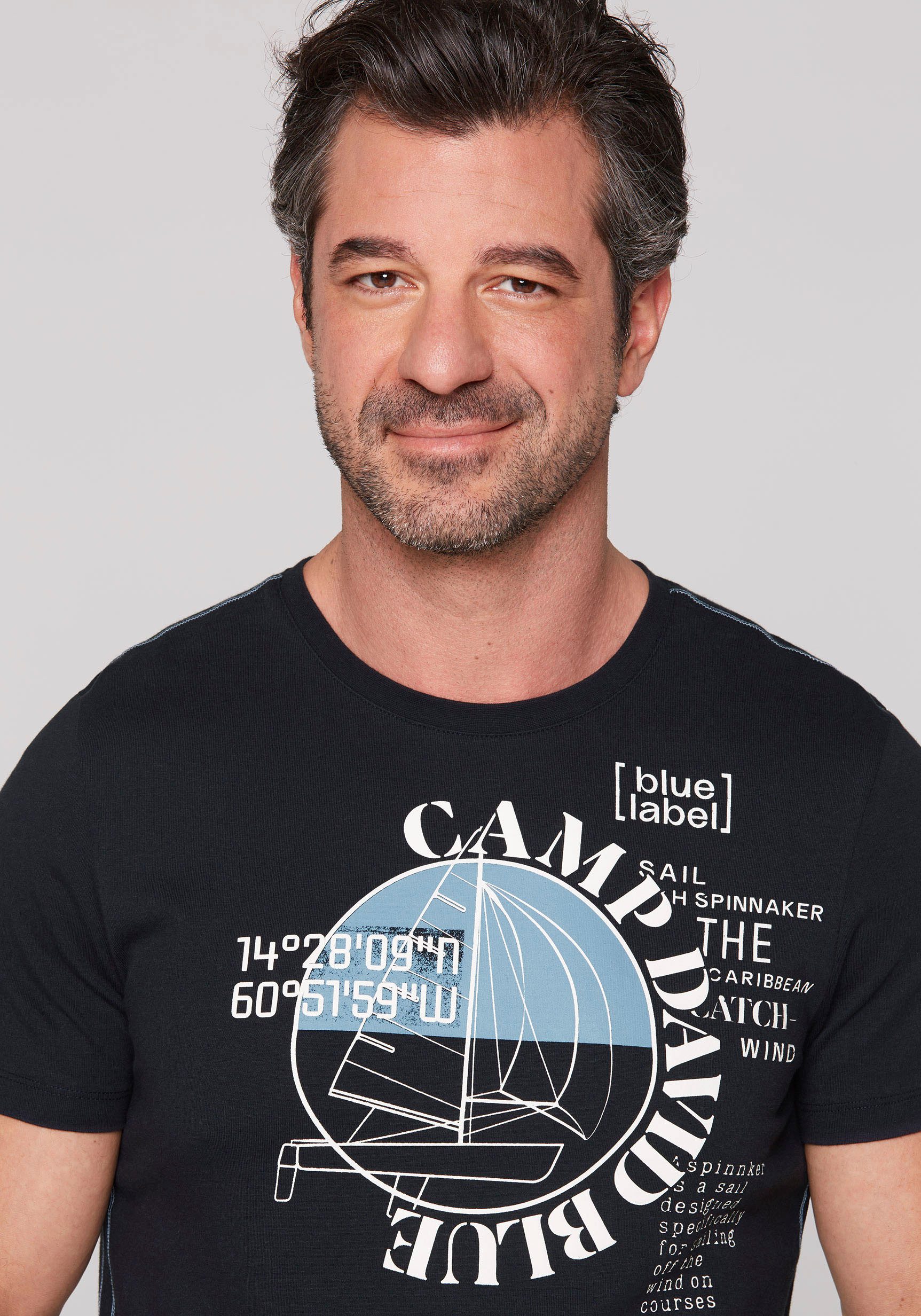 CAMP DAVID T-shirt met tekstprints