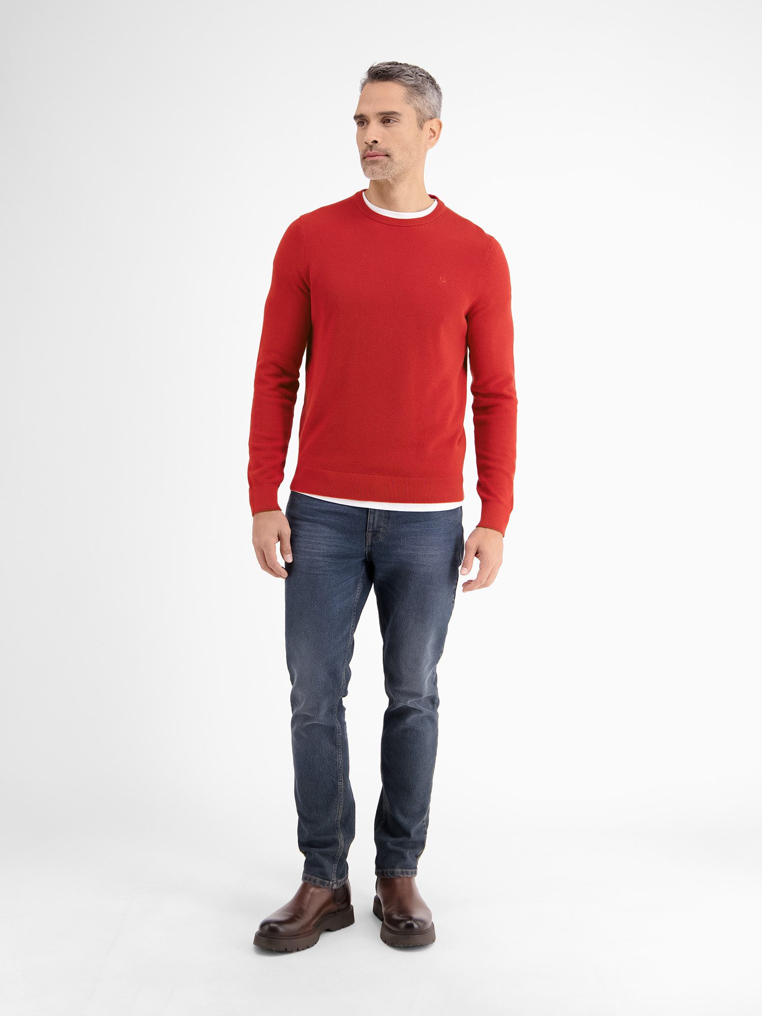 Lerros Gebreide trui LERROS lichte gebreide pullover met smalle ribstructuur