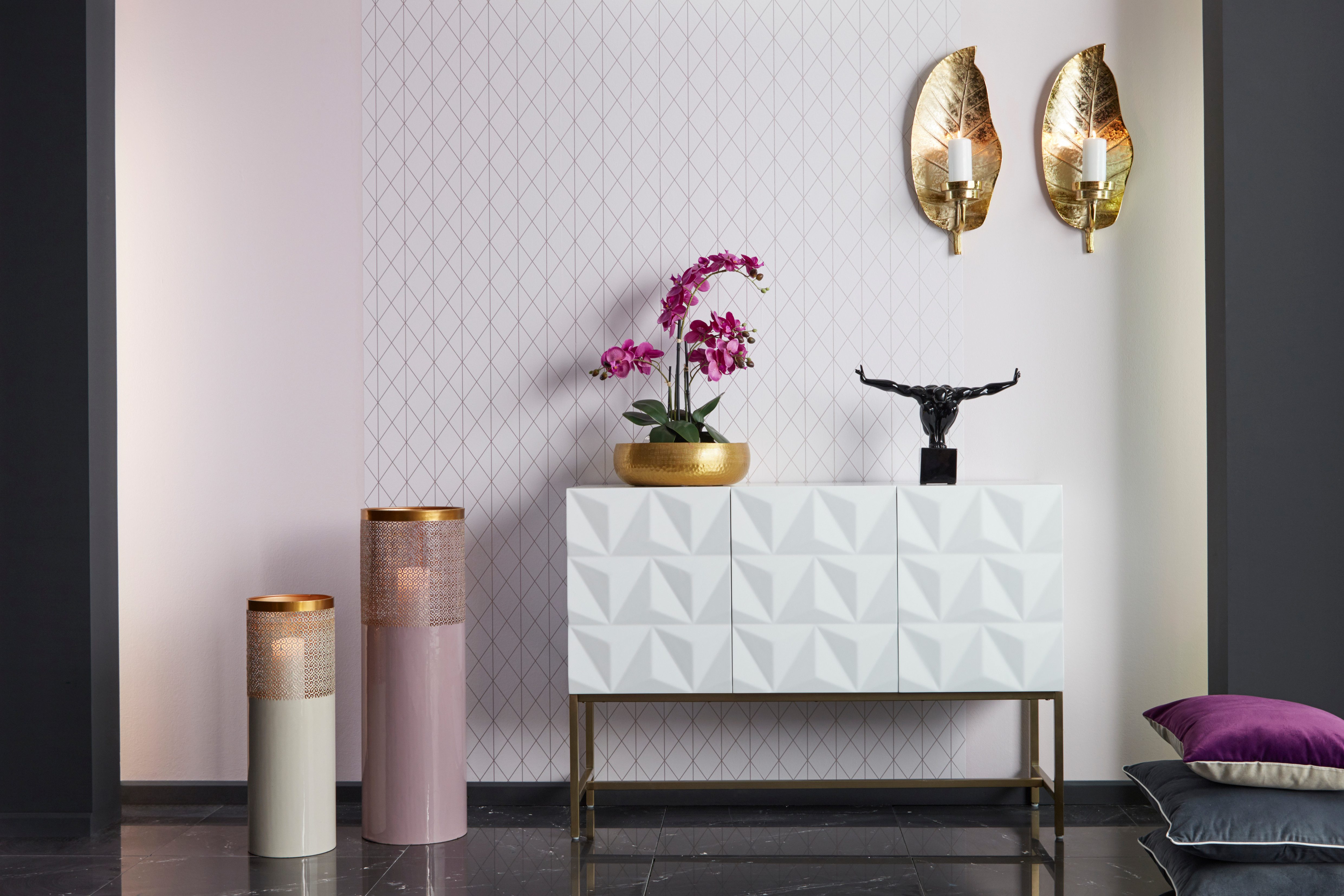 Leonique Dressoir Rovuma, TOPSELLER! in 3d-look en met goudkleurig metalen frame