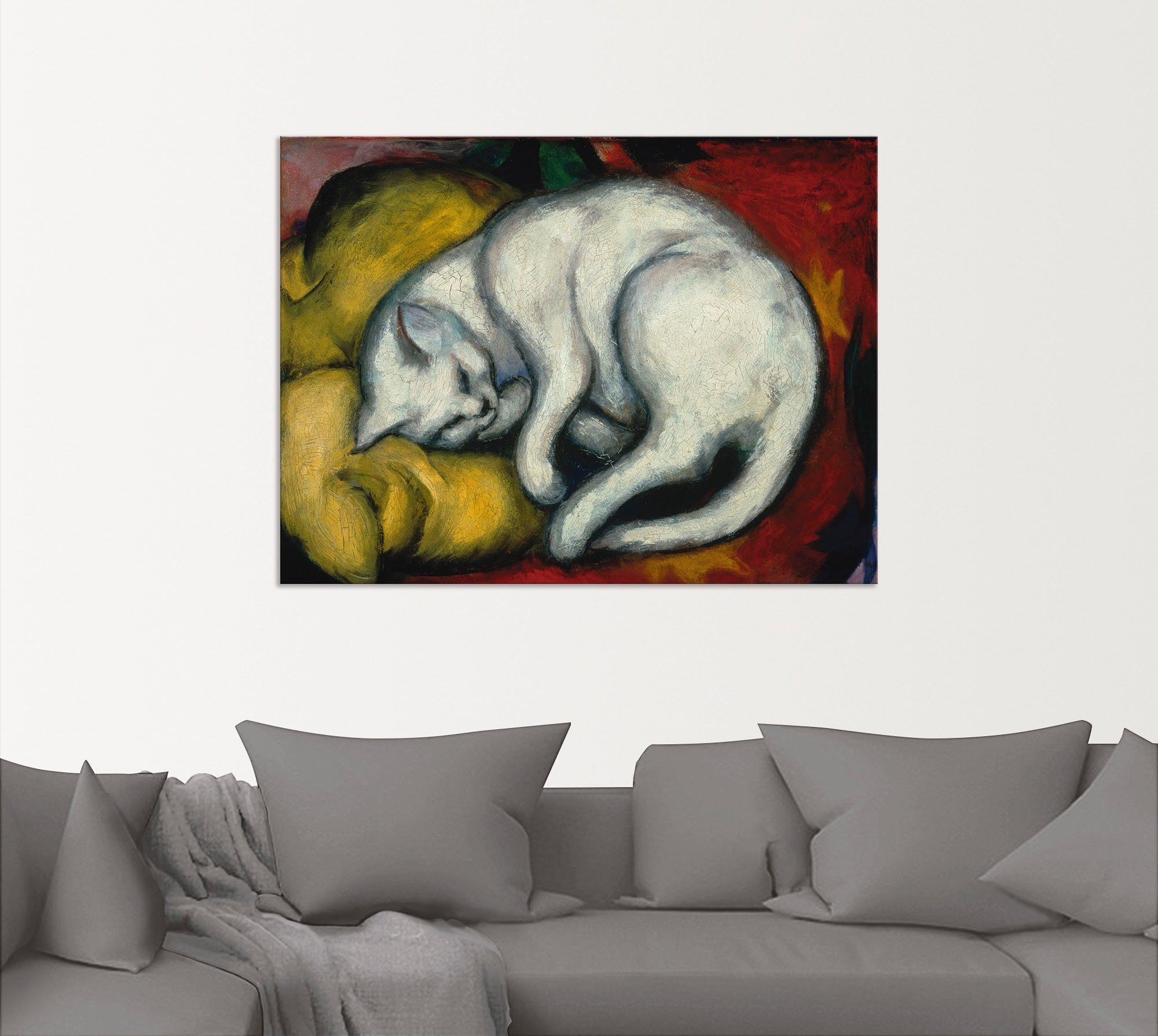 Artland Artprint De witte kat. 1912 als artprint van aluminium, artprint voor buiten, artprint op linnen, poster in verschillende maten. maten