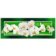 artland sleutelbord orchideen van hout met 4 sleutelhaakjes – sleutelbord, sleutelborden, sleutelhouder, sleutelhanger voor de hal – stijl: modern groen