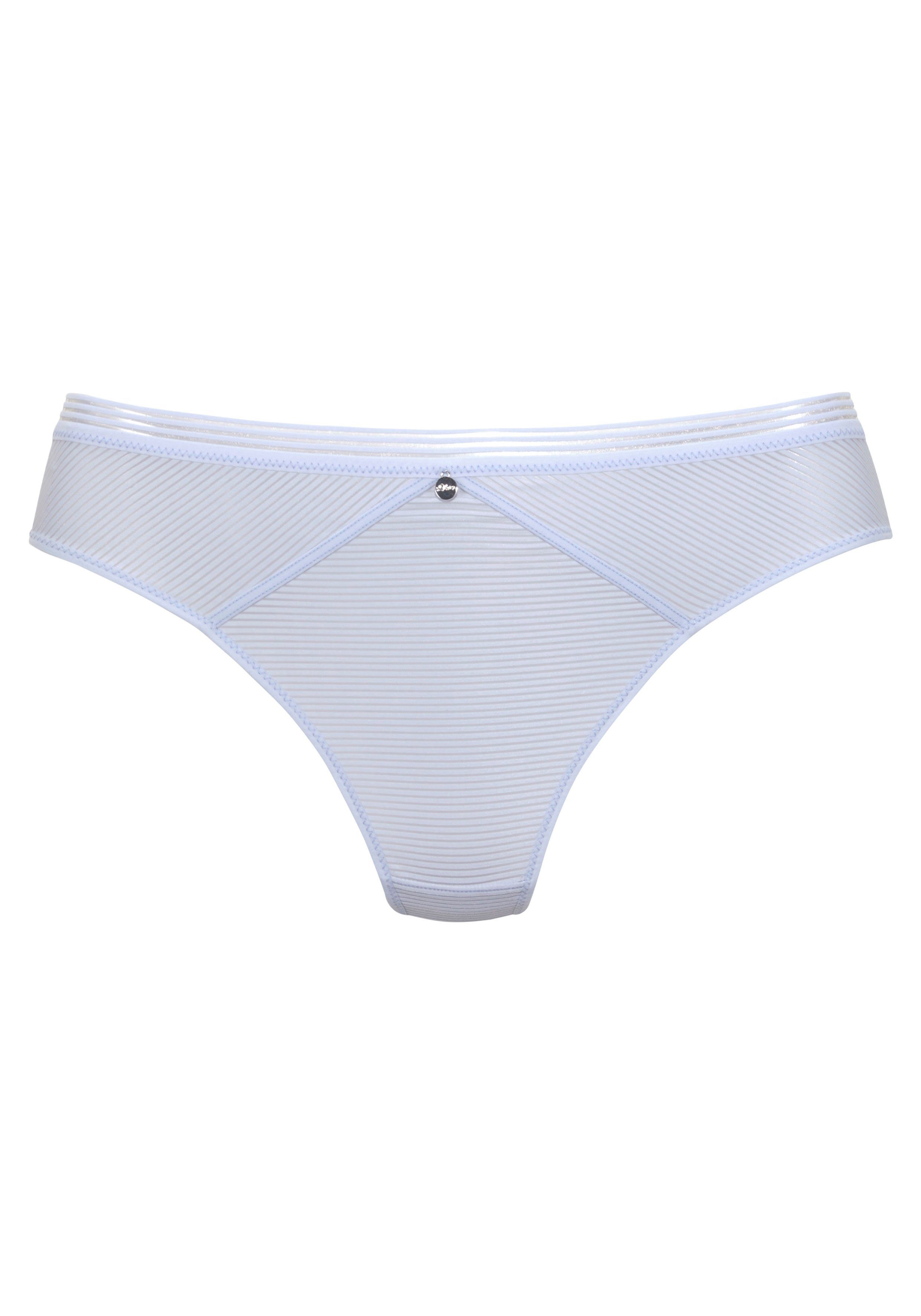 s.Oliver RED LABEL Beachwear String Zoè met smalle band in streep-look