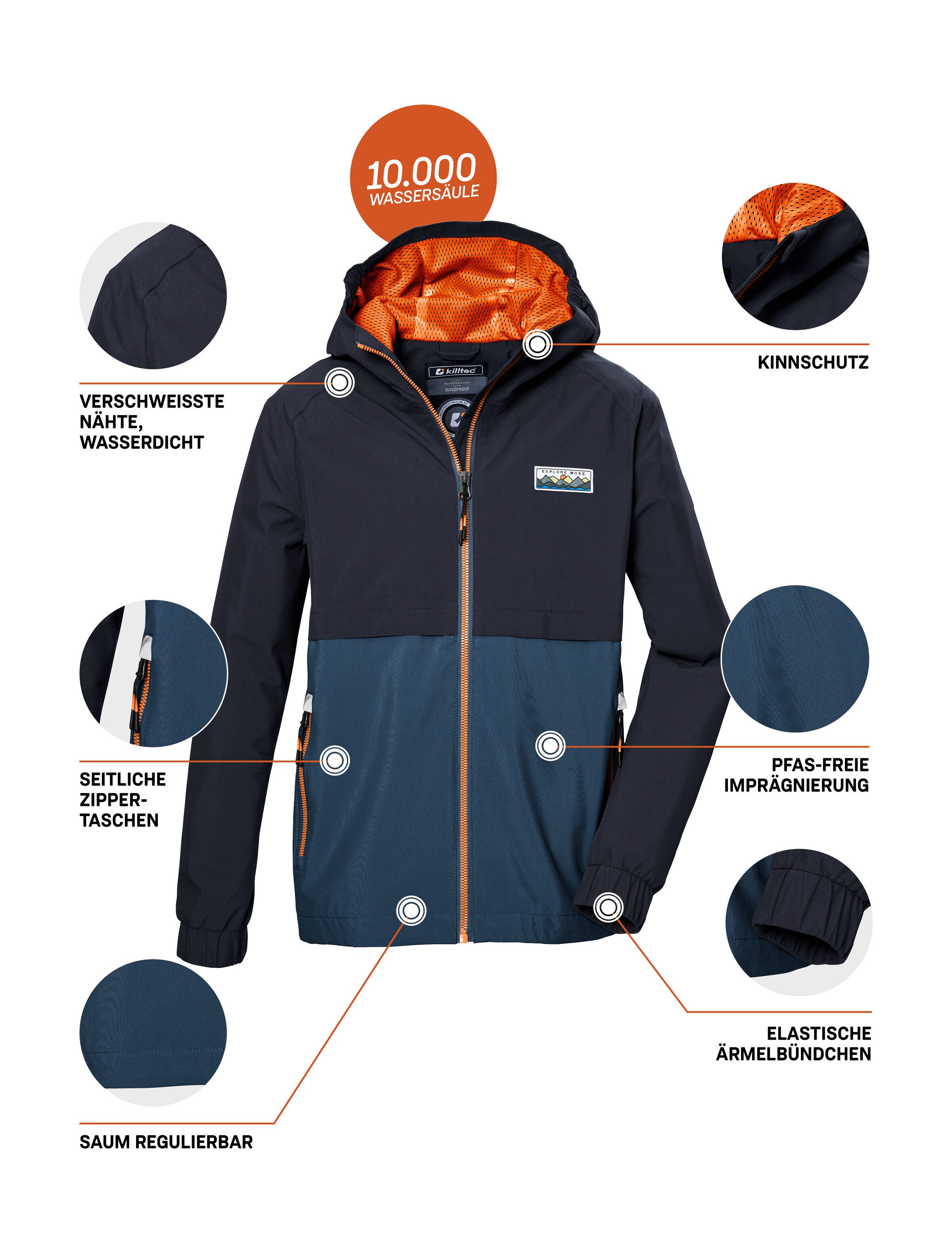 Killtec Functioneel jack KOS 141 BYS JCKT Waterdichte kinderjas, colourblock, reflecterend, PFAS-vrij