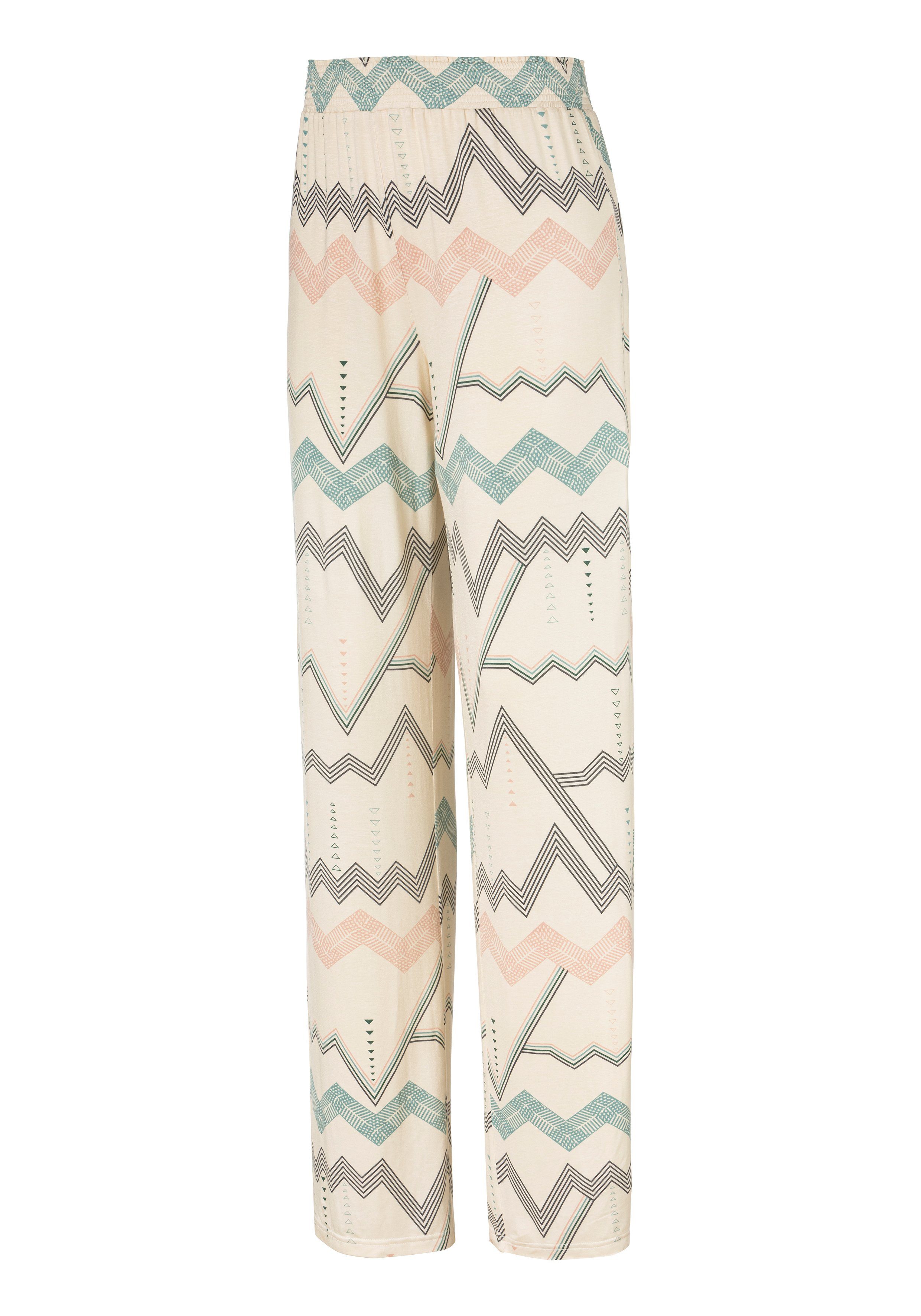 Lascana Pyjamabroek met grafisch zigzagmotief