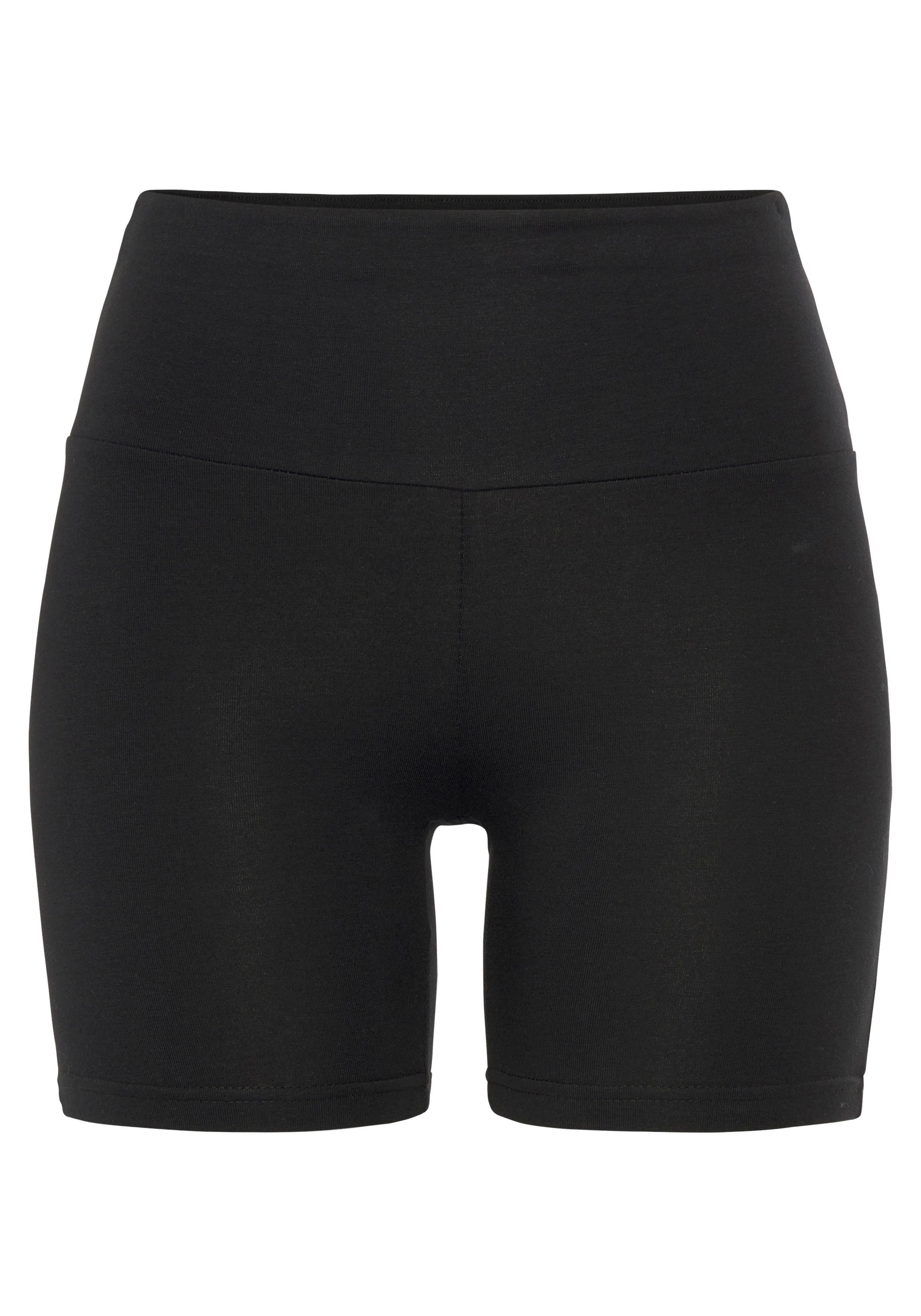 Lascana Short met brede boord en logoprint, loungewear