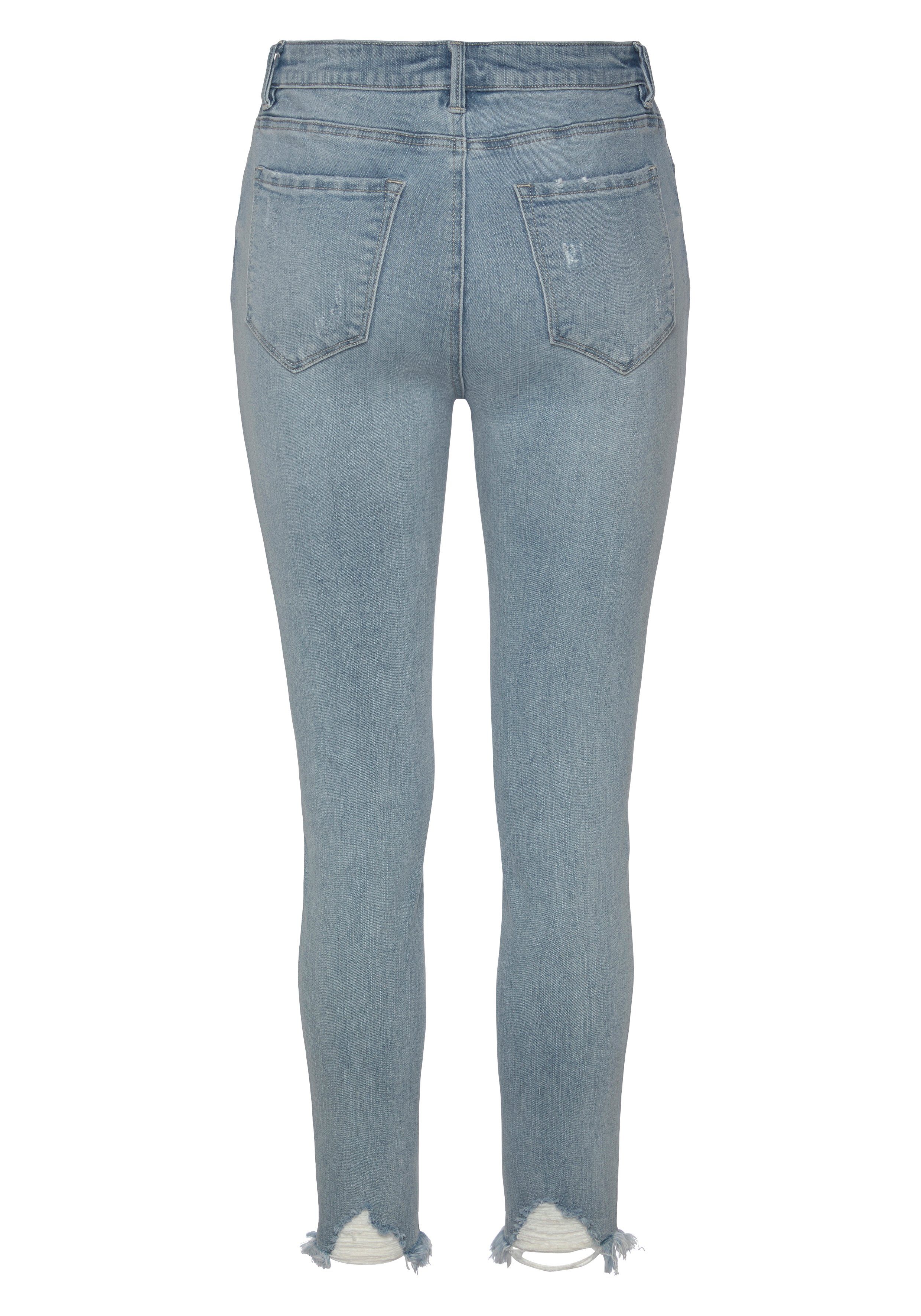 Buffalo Destroyed jeans met rafelende broekspijpen en stretchpercentage, smalle pasvorm