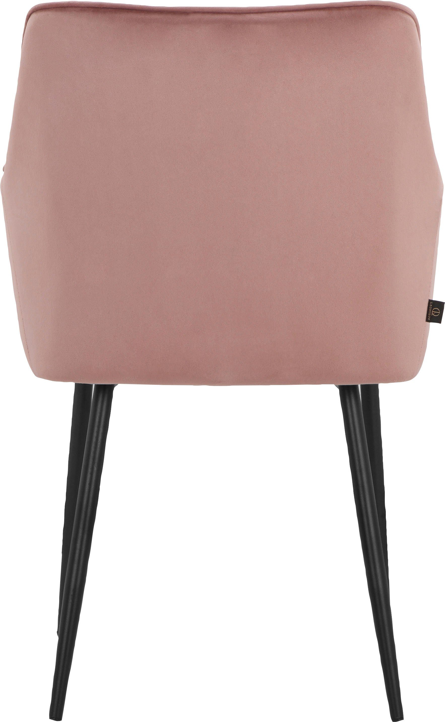 Leonique Stoel met armleuningen Montmerle Zacht verdikte zitting en rugleuning, in veloursstof met stiksel, zithoogte 50 cm (2 stuks)