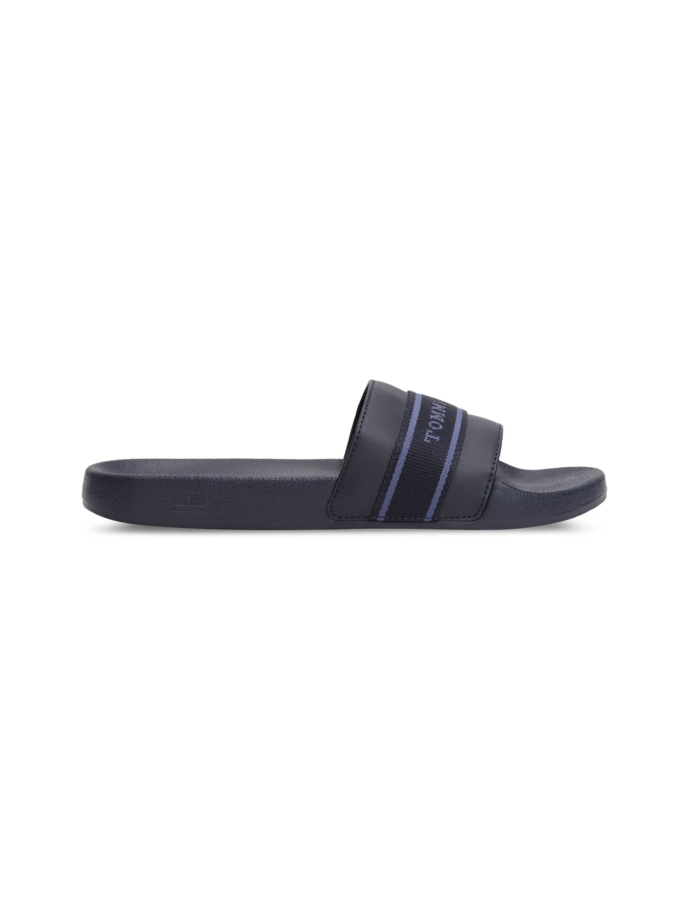 Tommy Hilfiger Slippers HILFIGER POOLSIDE WITH WEBBING , plateau, zomer-mode, comfort-schoen, flats met textielband
