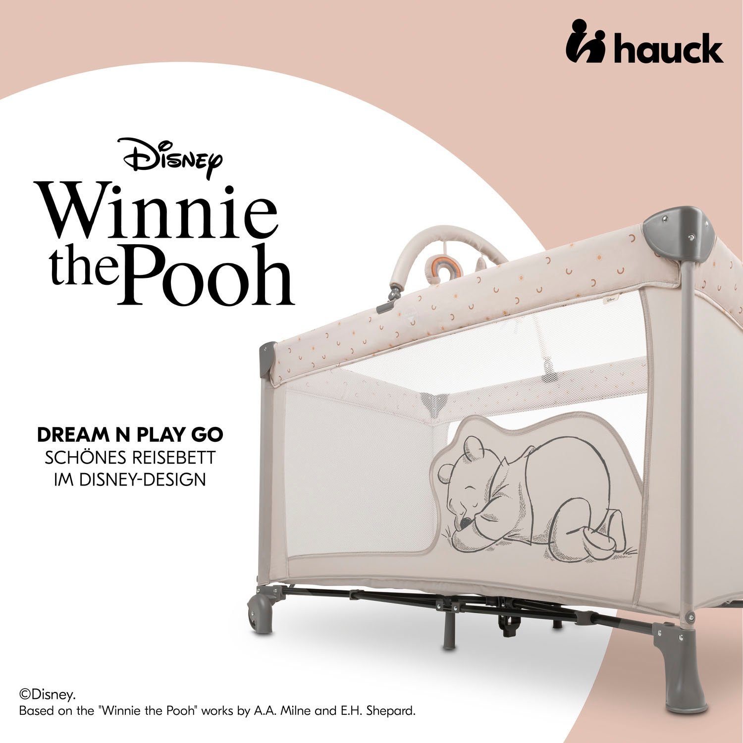 Hauck Baby-campingbed Dream N Play Go, Pooh Rainbow, beige