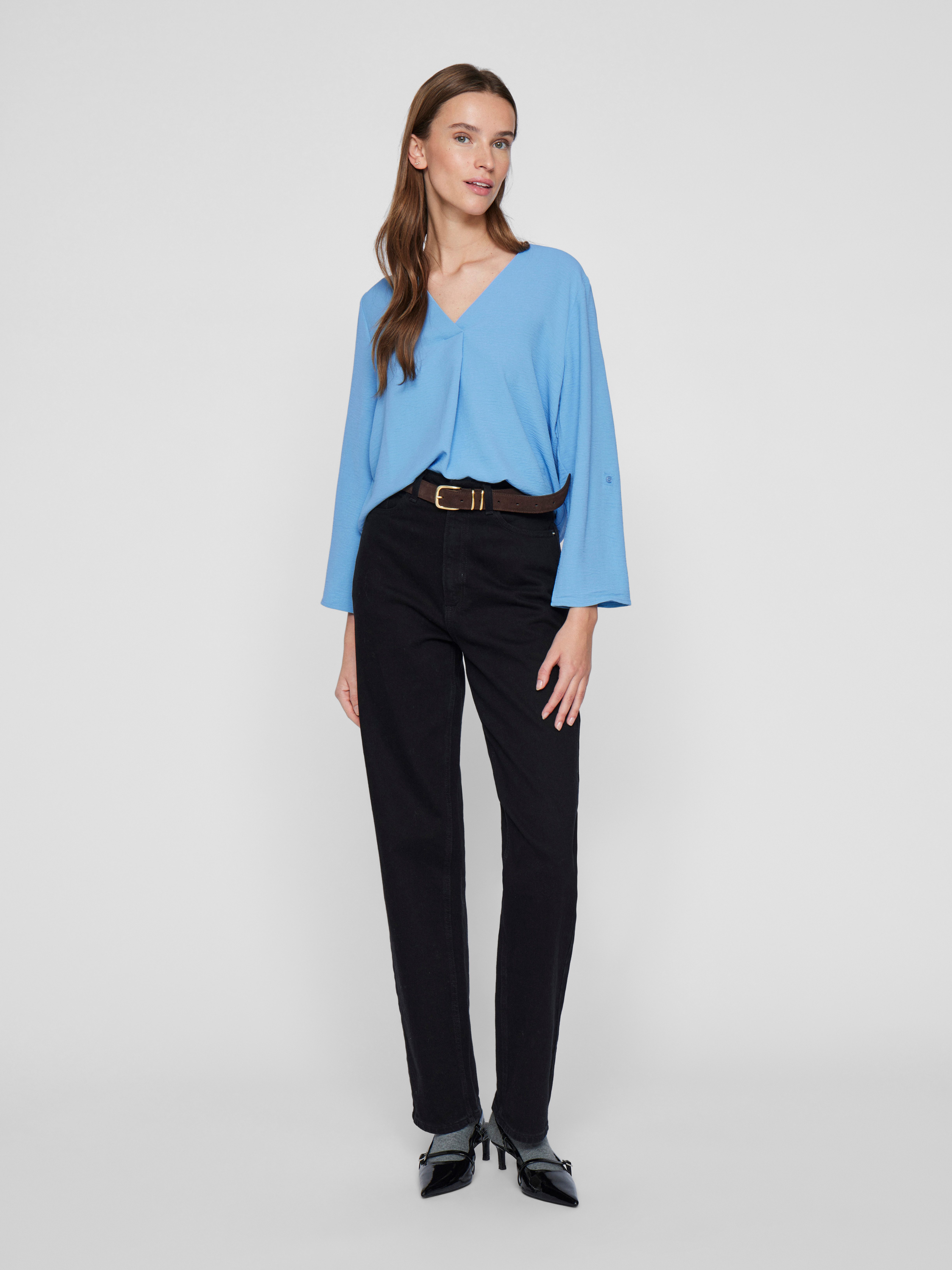 Vila Shirt VIJOSA 3/4 V-NECK TOP - NOOS