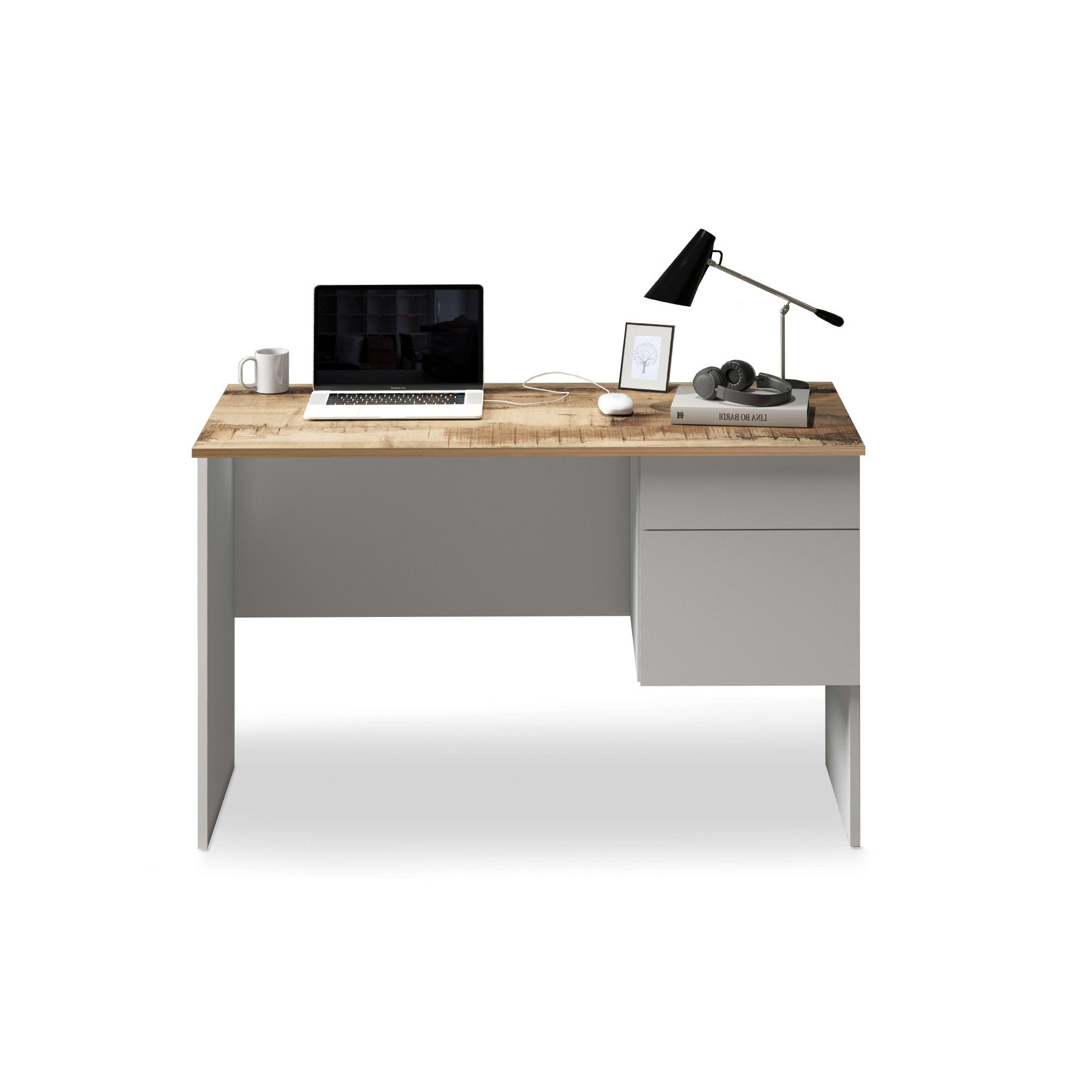 INOSIGN Bureau Sunrise, kleine computertisch, bureautafel met 1 deur & 1 lade, tafelblad breedte 110 cm, made in italy bureaus wit
