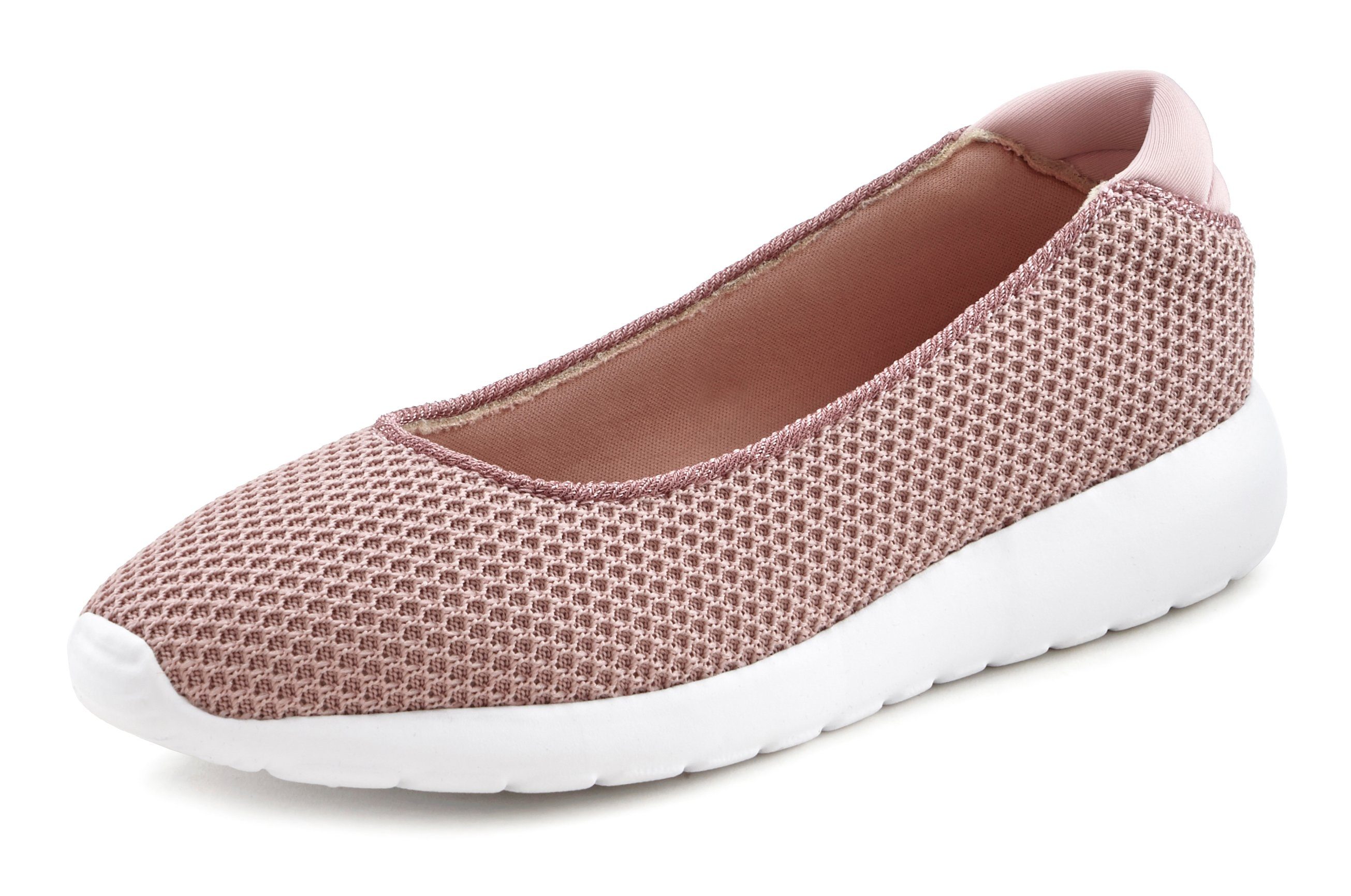 Lascana Ballerina's Vrijetijdsschoen, slippers, lage schoen, Vrijetijdsschoen, slipper, lage schoen, sneaker slip-in, lichte mesh-look