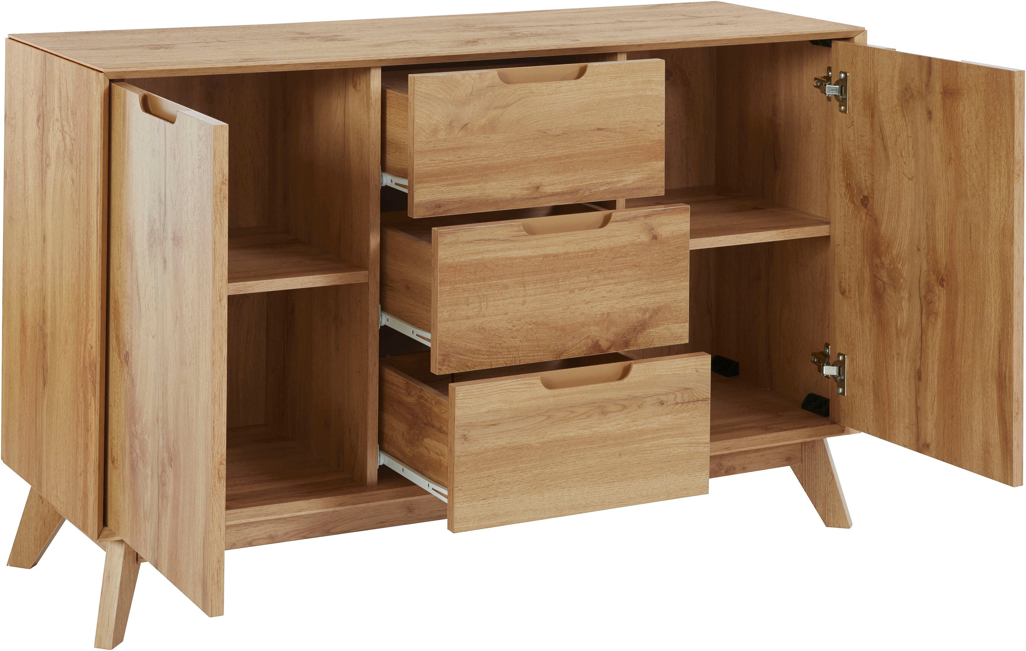 andas Dressoir Pandrup met 3 laden en 2 verstelbare planken, b: 120 cm, h: 75 cm