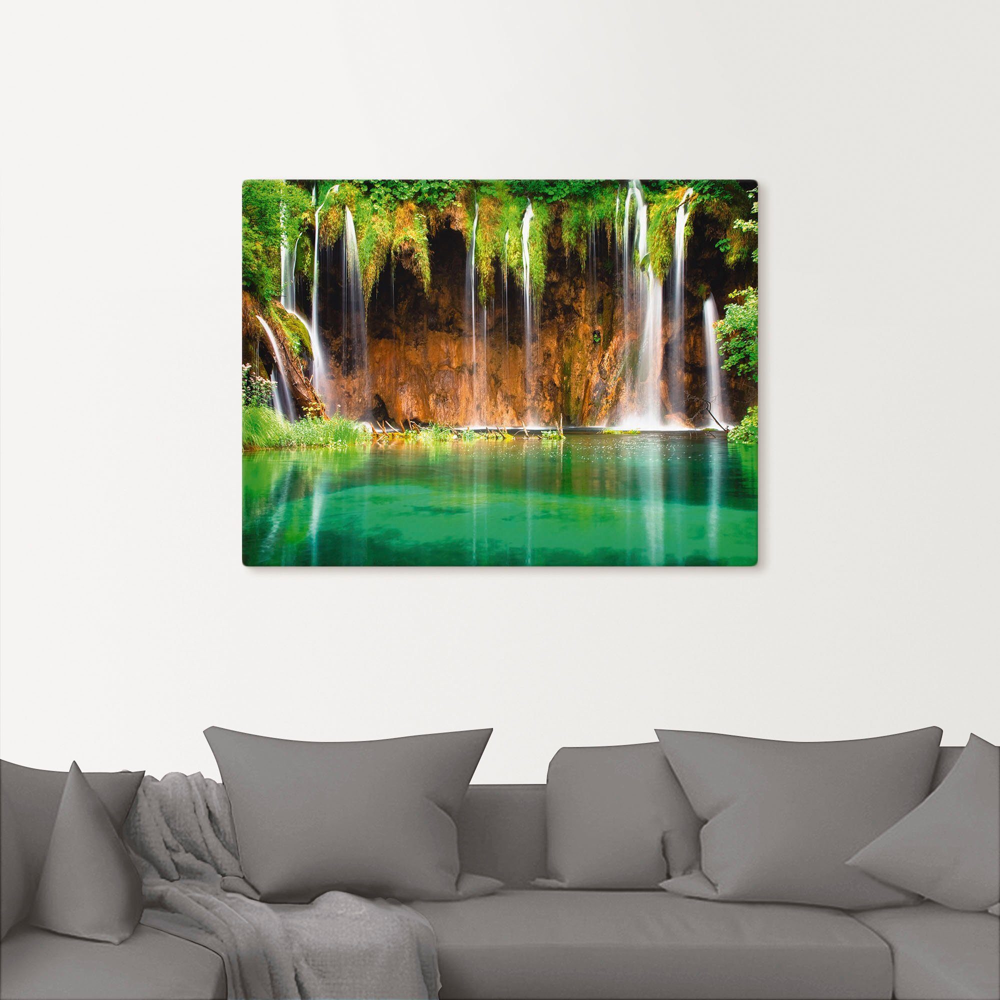 Artland Artprint Mooie waterval in het bos als artprint op linnen, poster in verschillende formaten maten