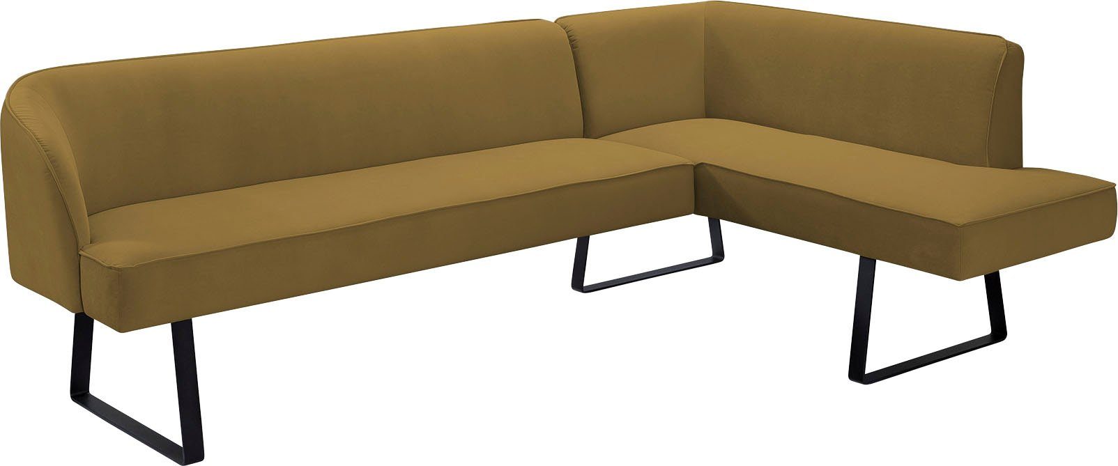 exxpo - sofa fashion Hoekbank Americano met opstaande naad en metalen poten, bekleding in verschillende kwaliteiten