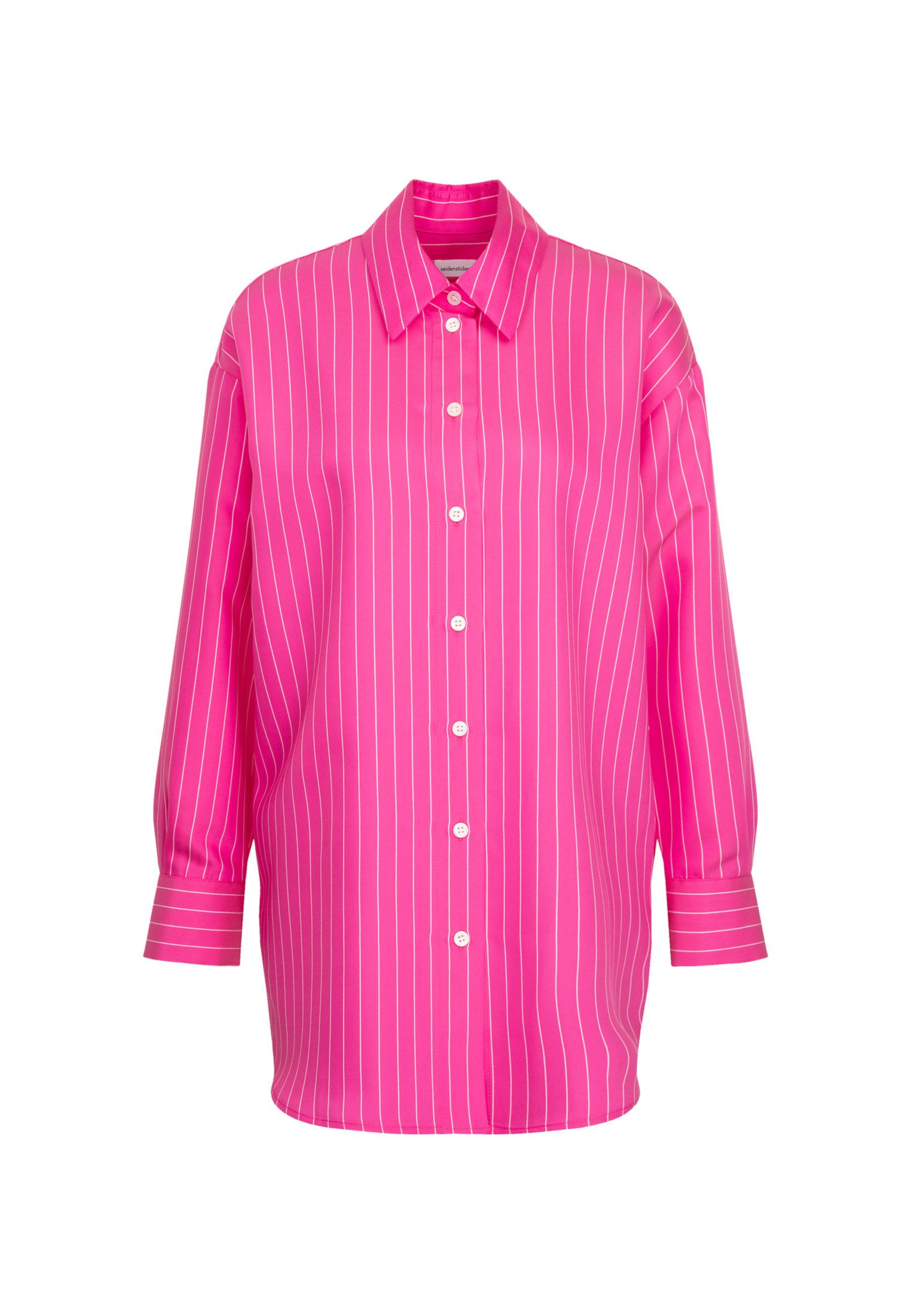 seidensticker Lange blouse Zwarte roos Lange mouwen kraag strepen