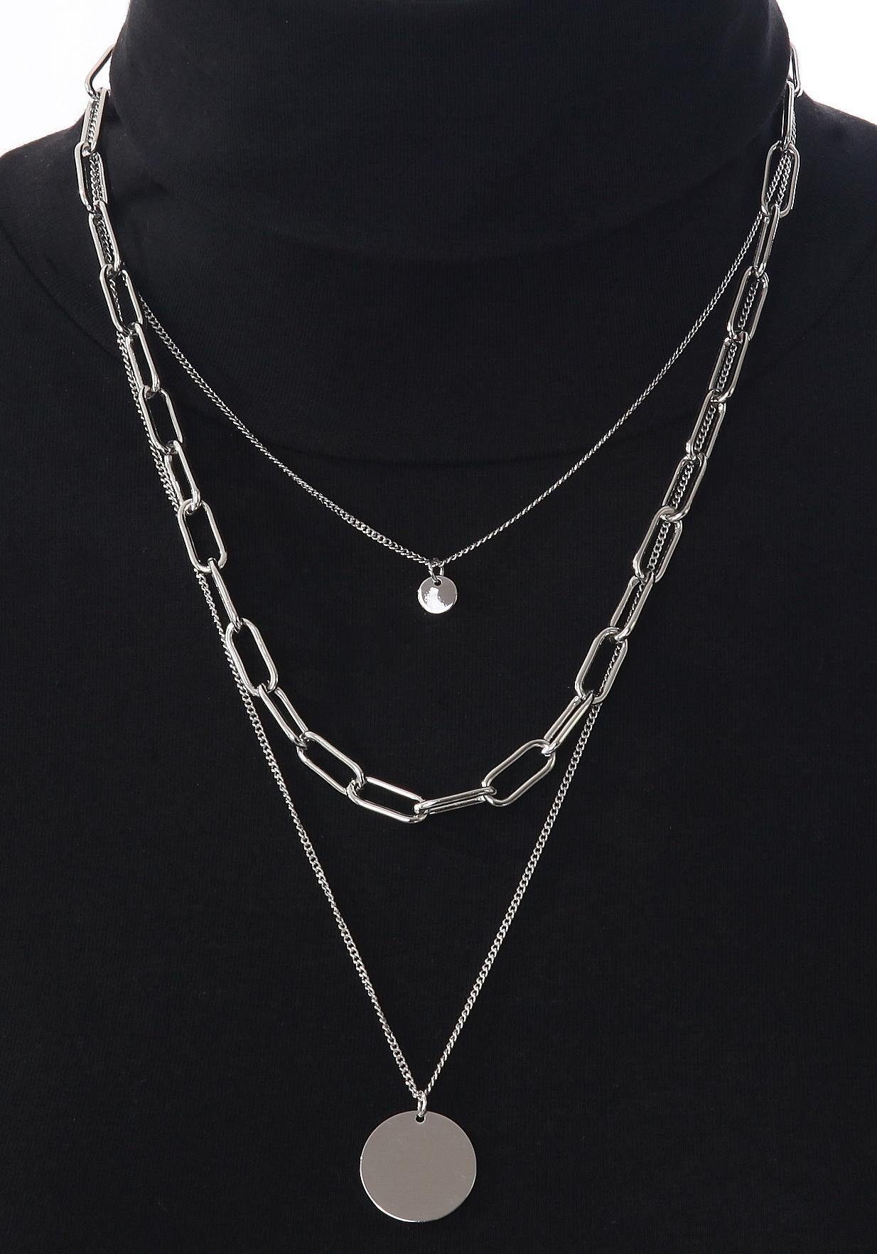 Firetti Kettingenset 2-rijige layerkwaliteiten schakelketting met ronde hangers (set, 2-delig)