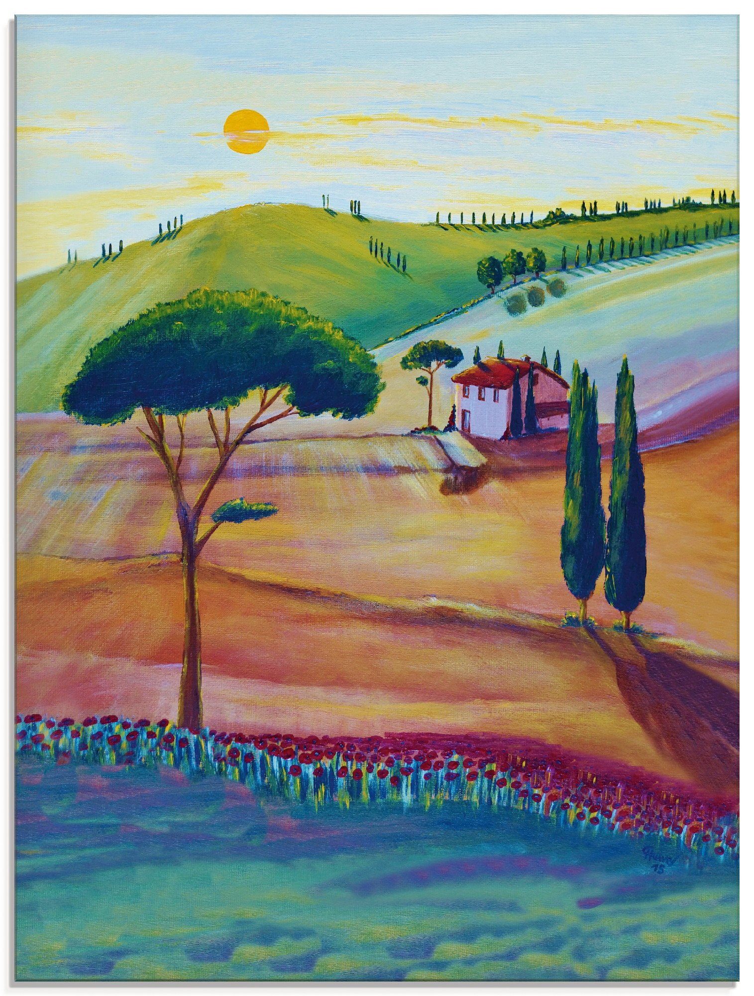 Artland Print op glas Toscane is mooi (1 stuk)