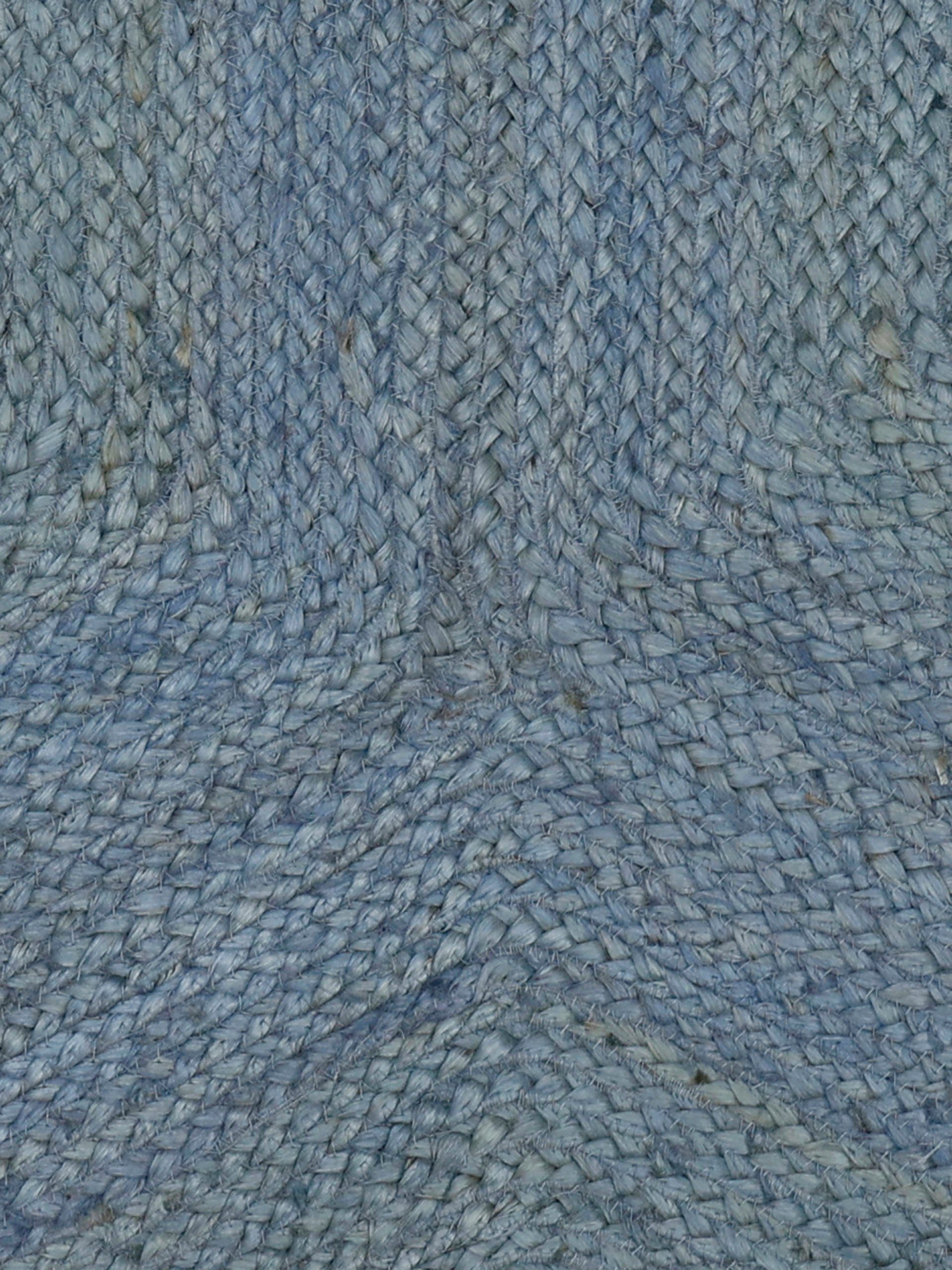 carpetfine Vloerkleed Alia Jutetapijt handgeweven van jute, natuur tapijt, speciale vorm blauw, boho stijl, effen