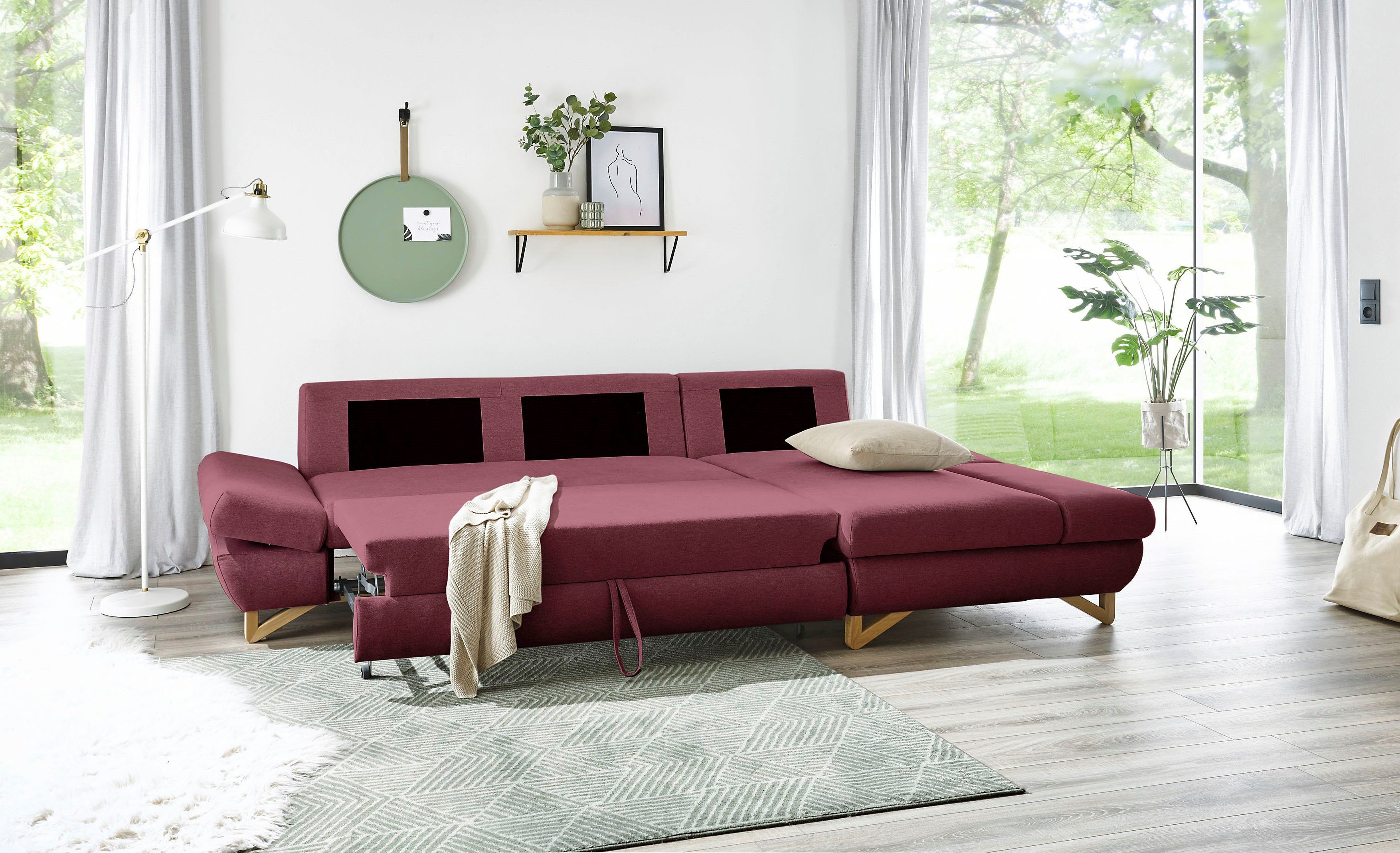 INOSIGN Slaapbank City/Giron comfortabele slaapbank (ligoppervlak 245 x 138 cm) en bedlade