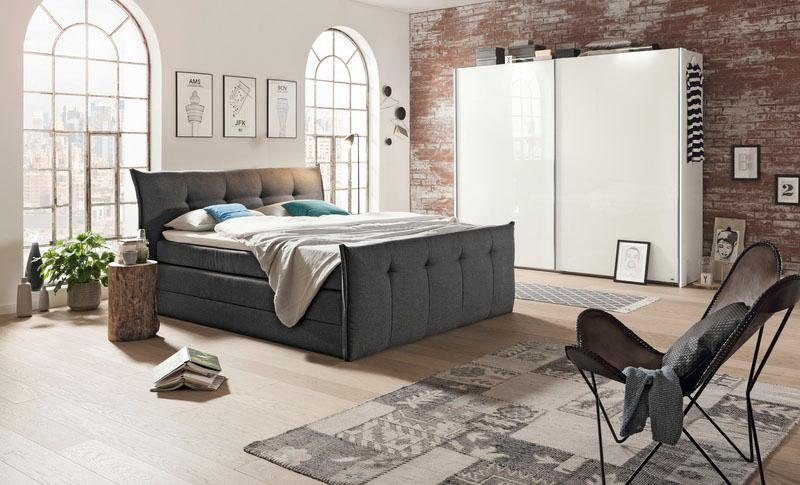 set one by Musterring Boxspring Florida met bedkist, in 5 ligcomfortvarianten