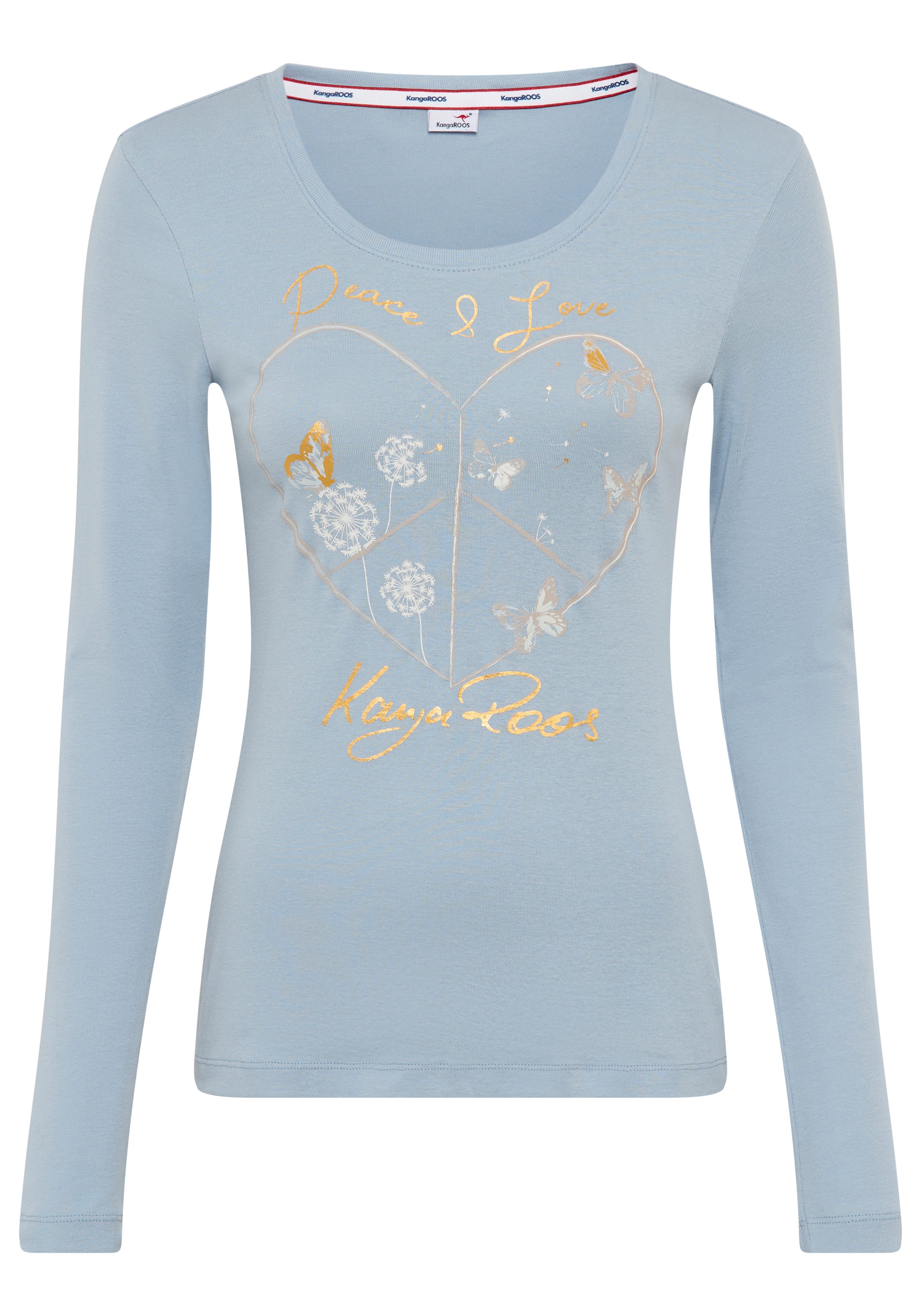 KangaROOS Shirt met lange mouwen met hartprint