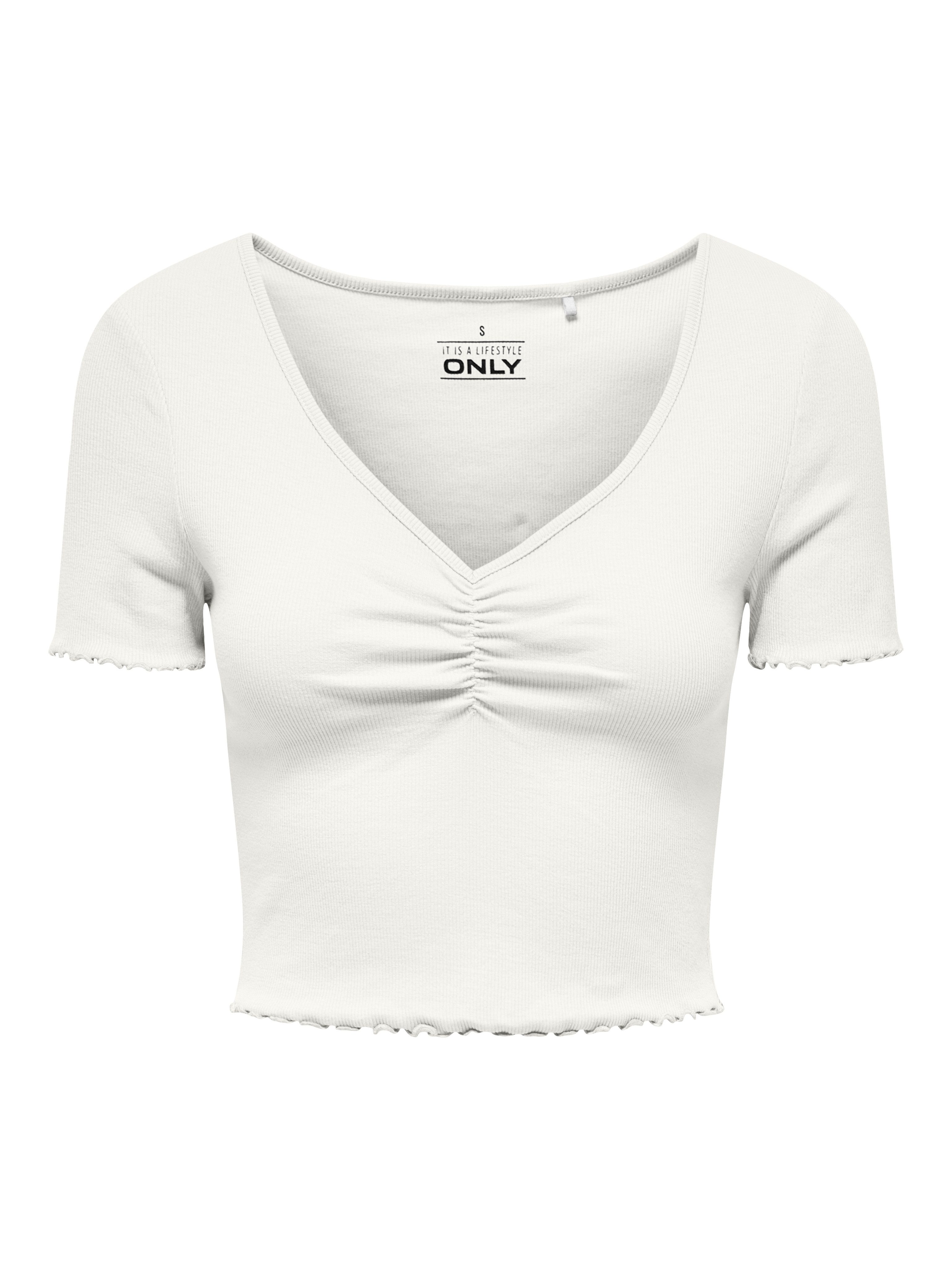 Only Shirt met korte mouwen ONLBETTY S/S V-NECK TOP CC JRS
