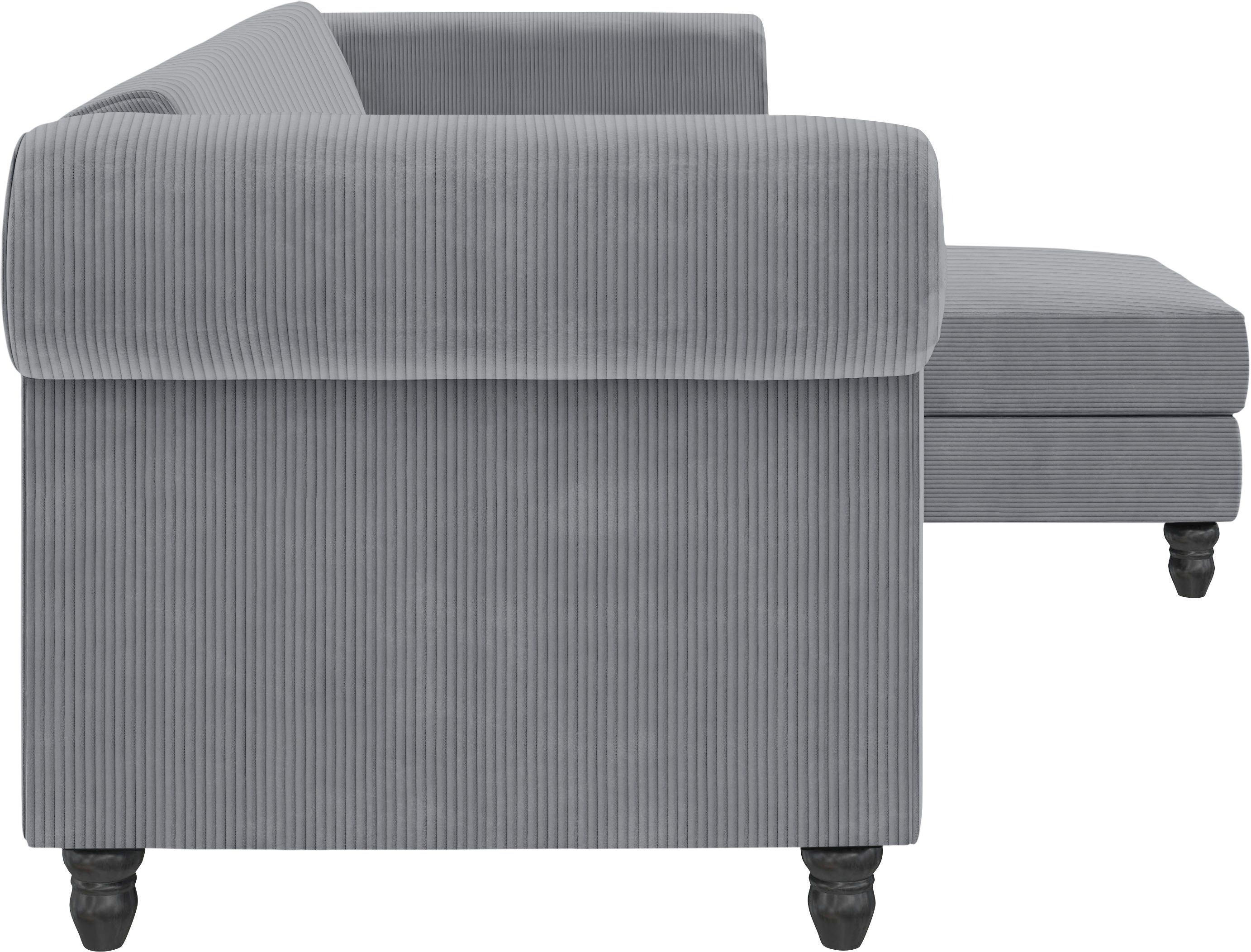Dorel Home Hoekbank Felix II, L-model, bedbank 241cm (ligoppervlak 108x195 cm),