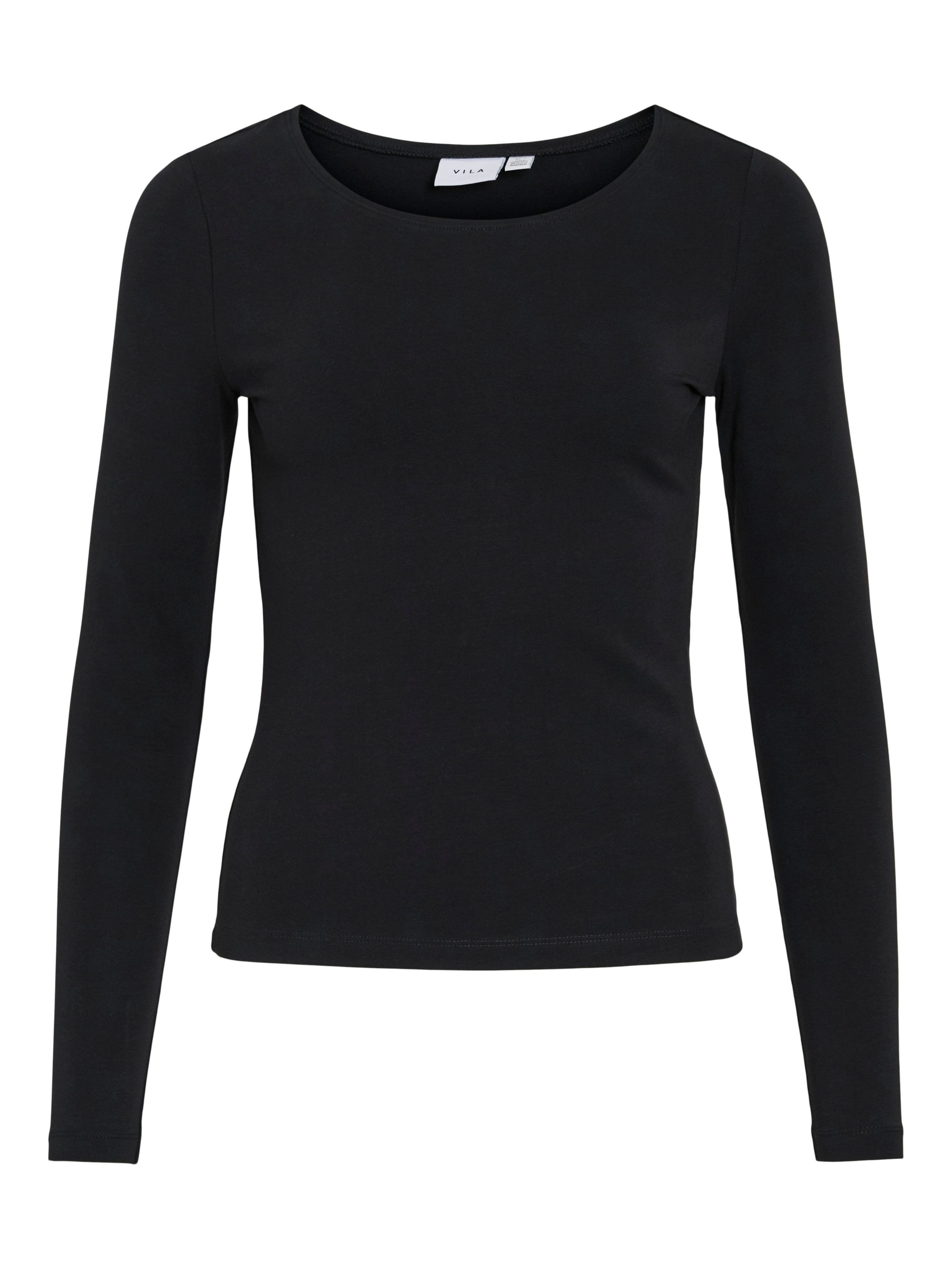 Vila Shirt met lange mouwen VINORA L/S O-NECK TOP - NOOS