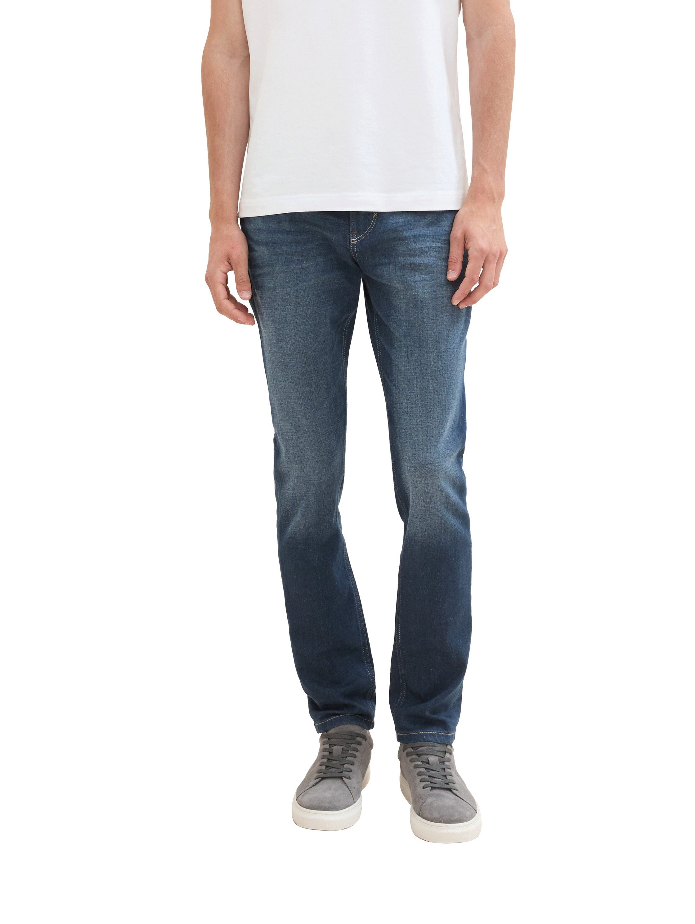 NU 20% KORTING: Tom Tailor Slim fit jeans Josh in donkere wassing