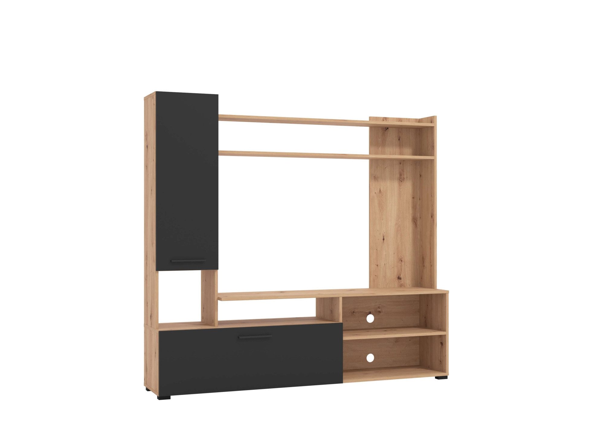 INOSIGN Wandmeubel Braga woonwand, mediawand, aanbouwwand, voor TV tot 60', breedte 169 cm (complete set, 3-delig)