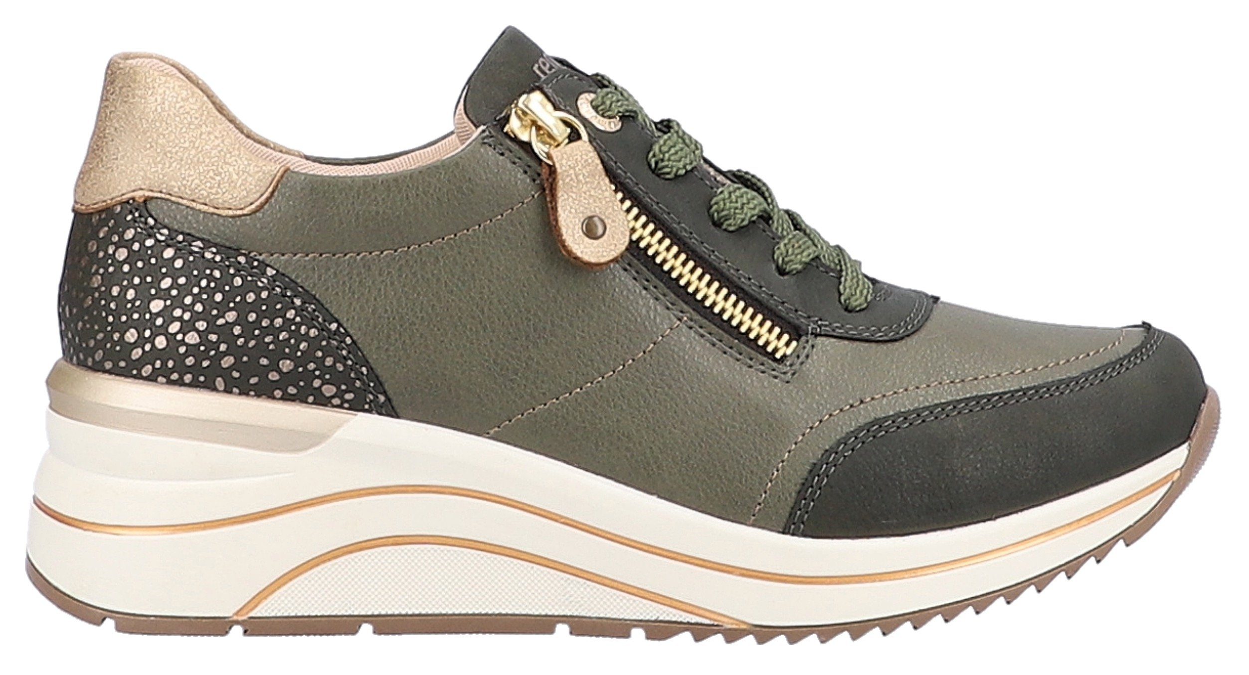 Remonte Sneakers met sleehak met praktische verwisselbare binnenzool, vrijetijdsschoen, lage schoen, veterschoen