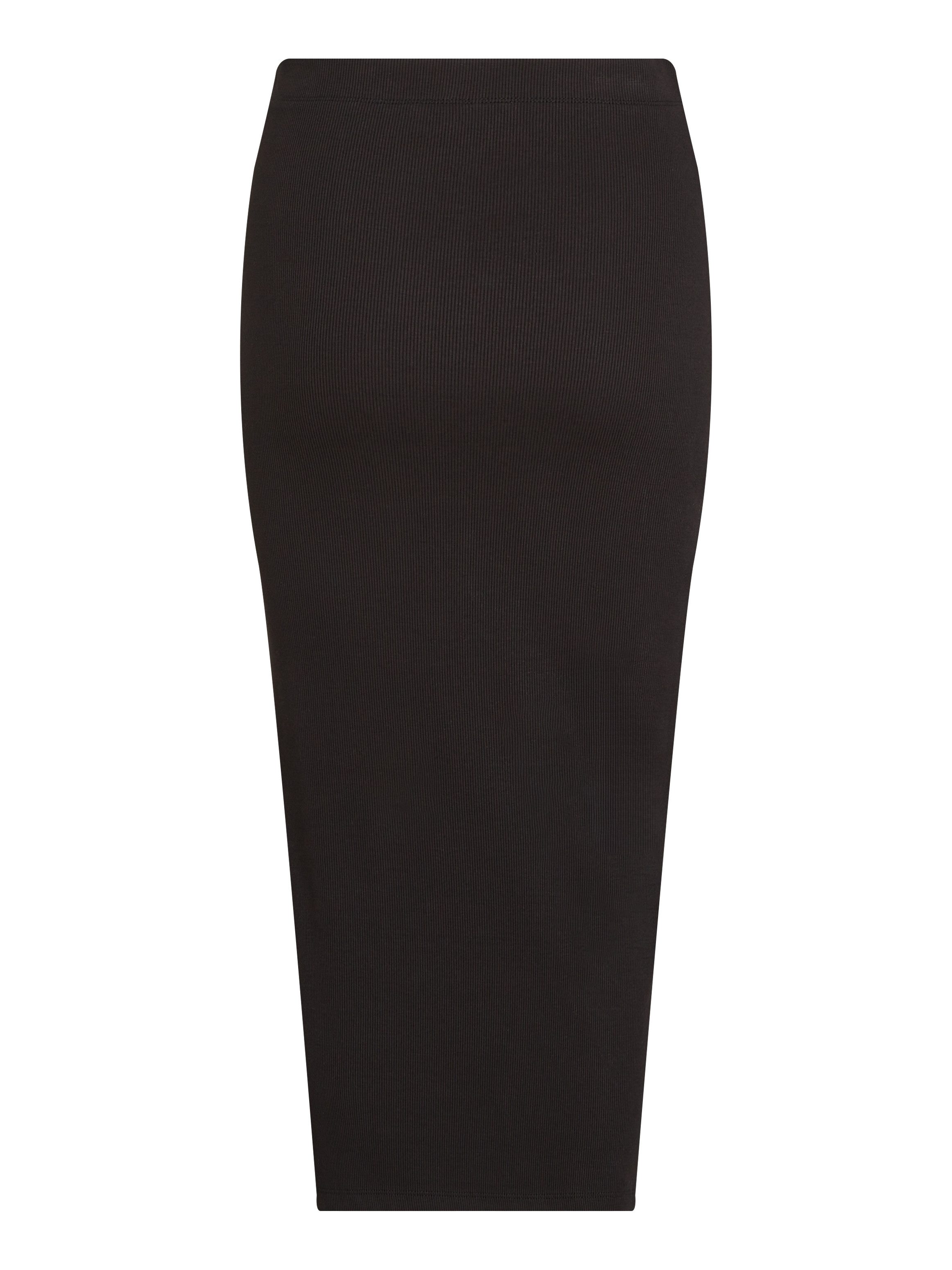 Calvin Klein Midirok WOVEN LABEL RIB SKIRT met split in de pijpen