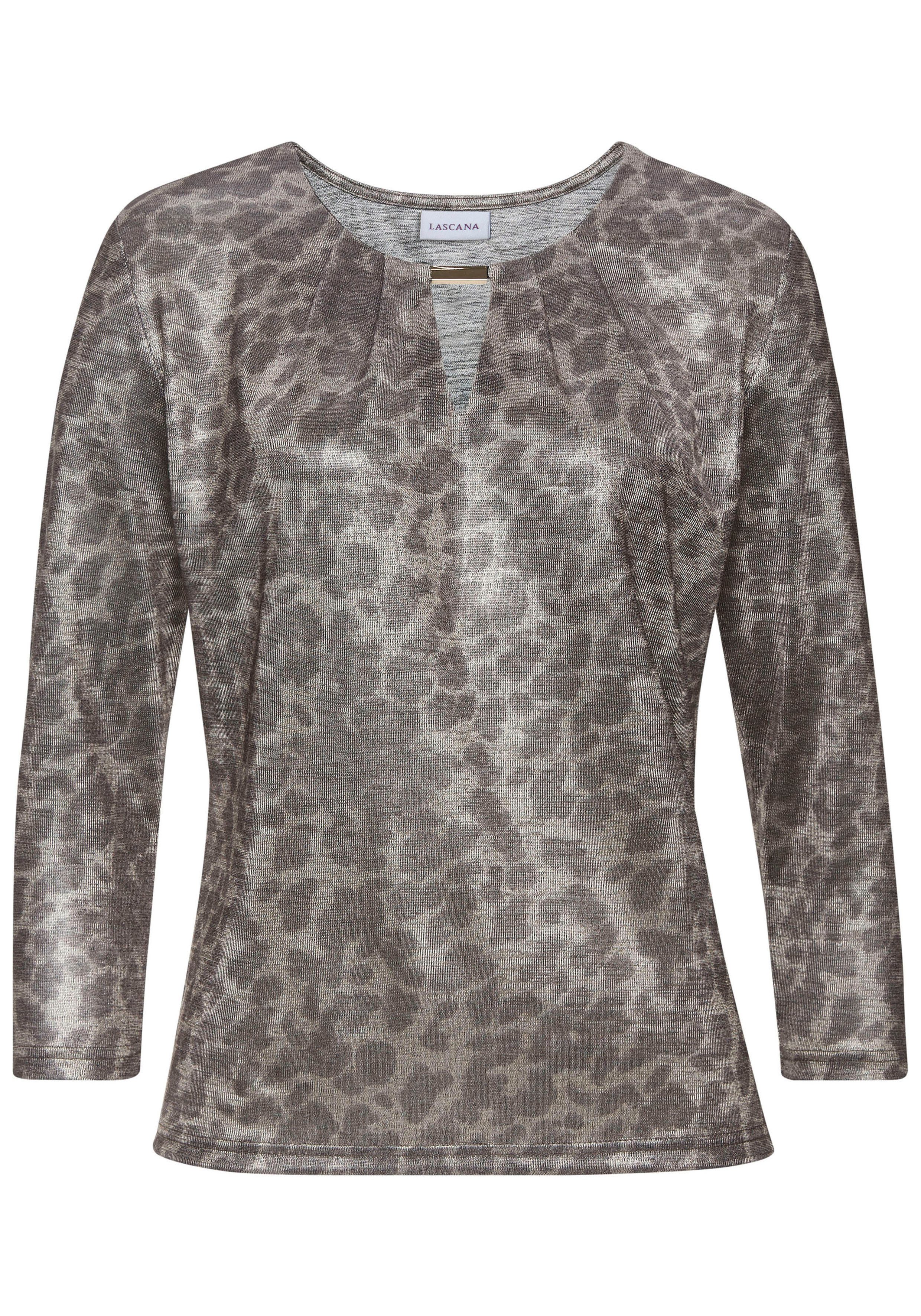 Lascana Shirt met 3 4 mouwen met dierenprint jersey shirt modieus
