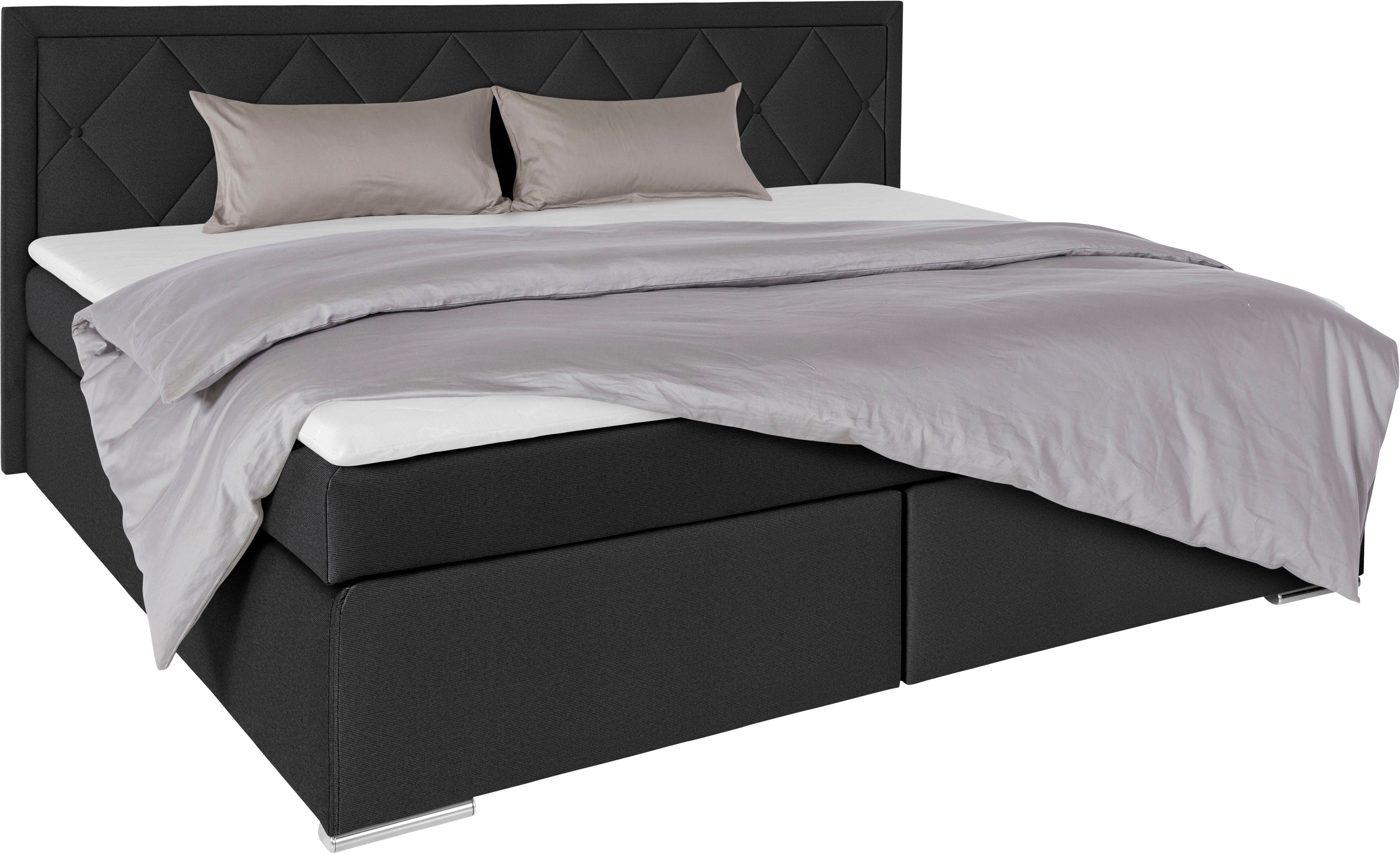 Leonique Boxspring Alfie, bestseller, optioneel met bedlade met capitonnage in het hoofdbord, h2, h3 en h4 ter keuze