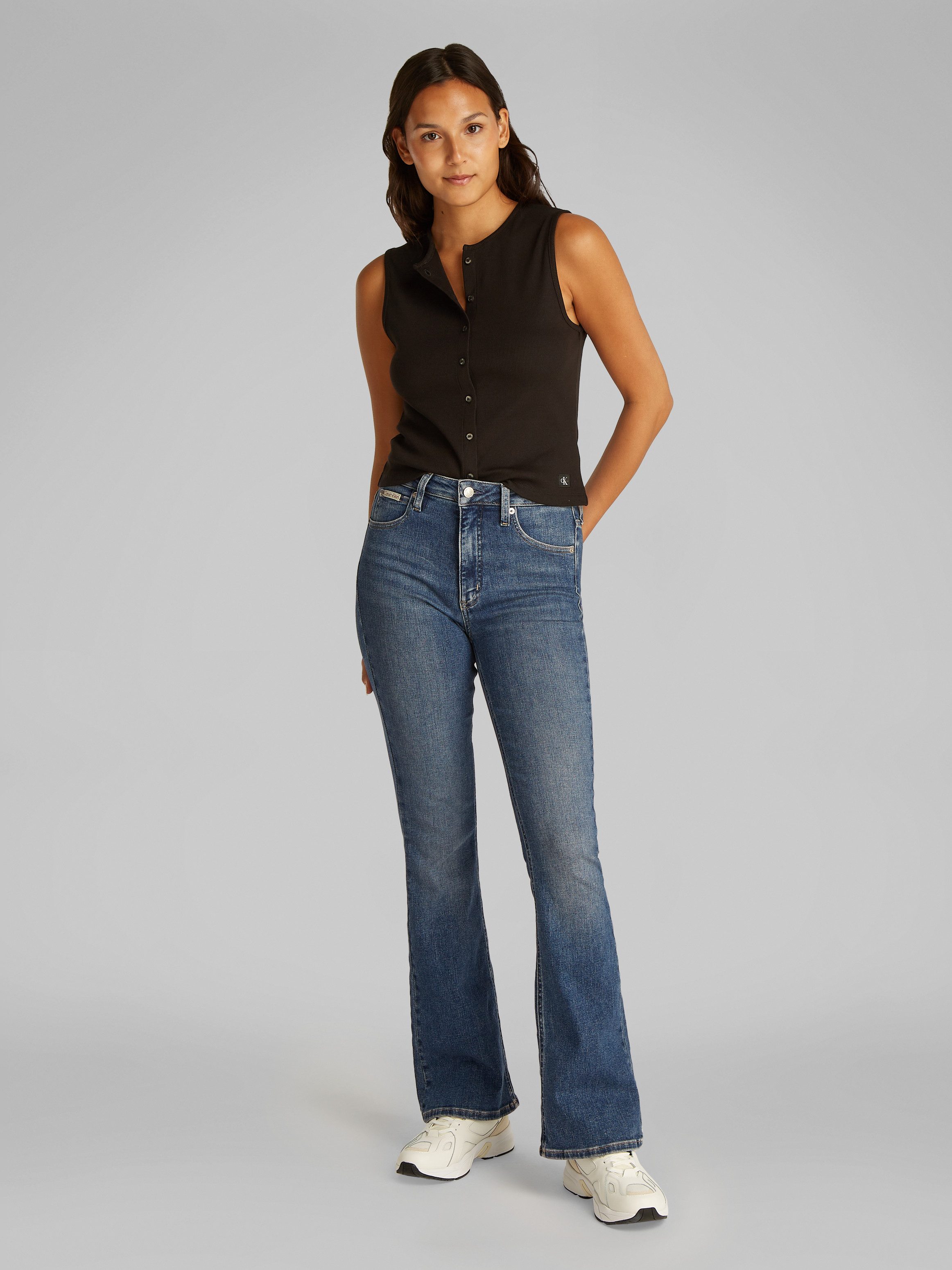 Calvin Klein Bootcut jeans SKINNY BOOTCUT in blauwe wassing