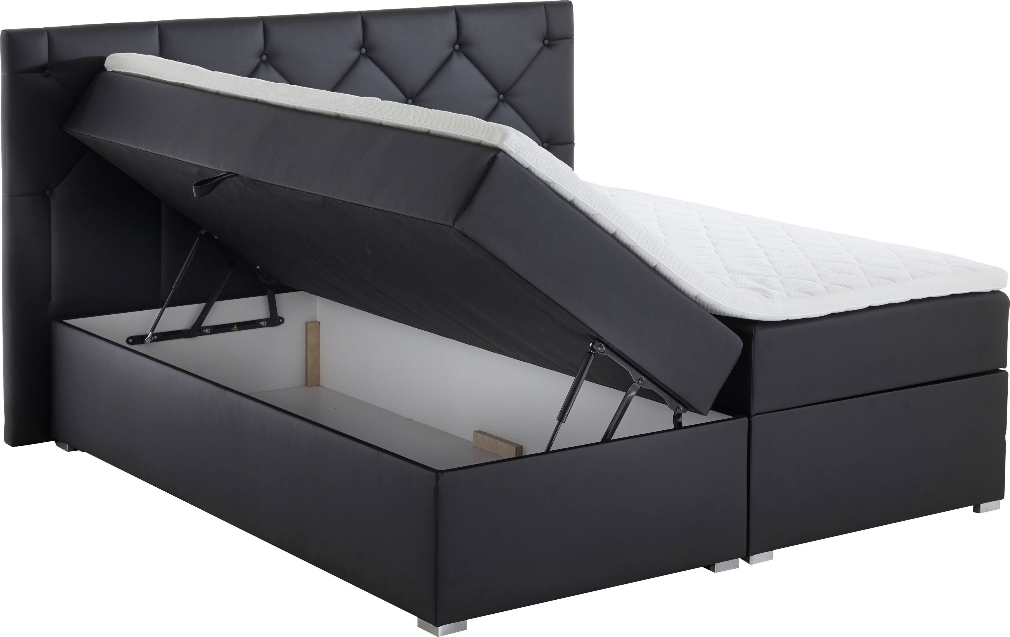 ATLANTIC home collection Boxspring Meike met xxl bedstee en topper