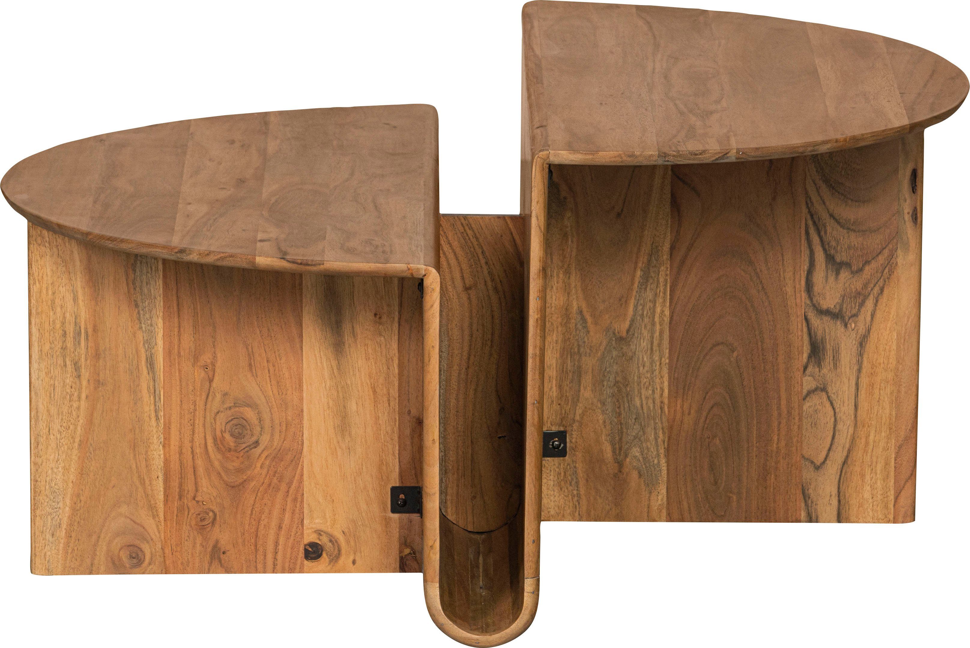 WOOOD Salontafel Jaws van acaciahout, h 45 cm x ø 90 cm salontafels bruin