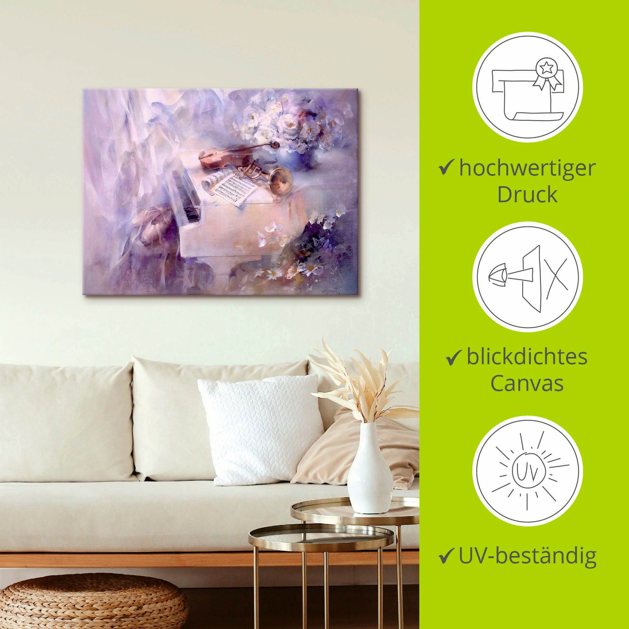 Artland Artprint Als een lied als artprint op linnen, poster in verschillende formaten maten