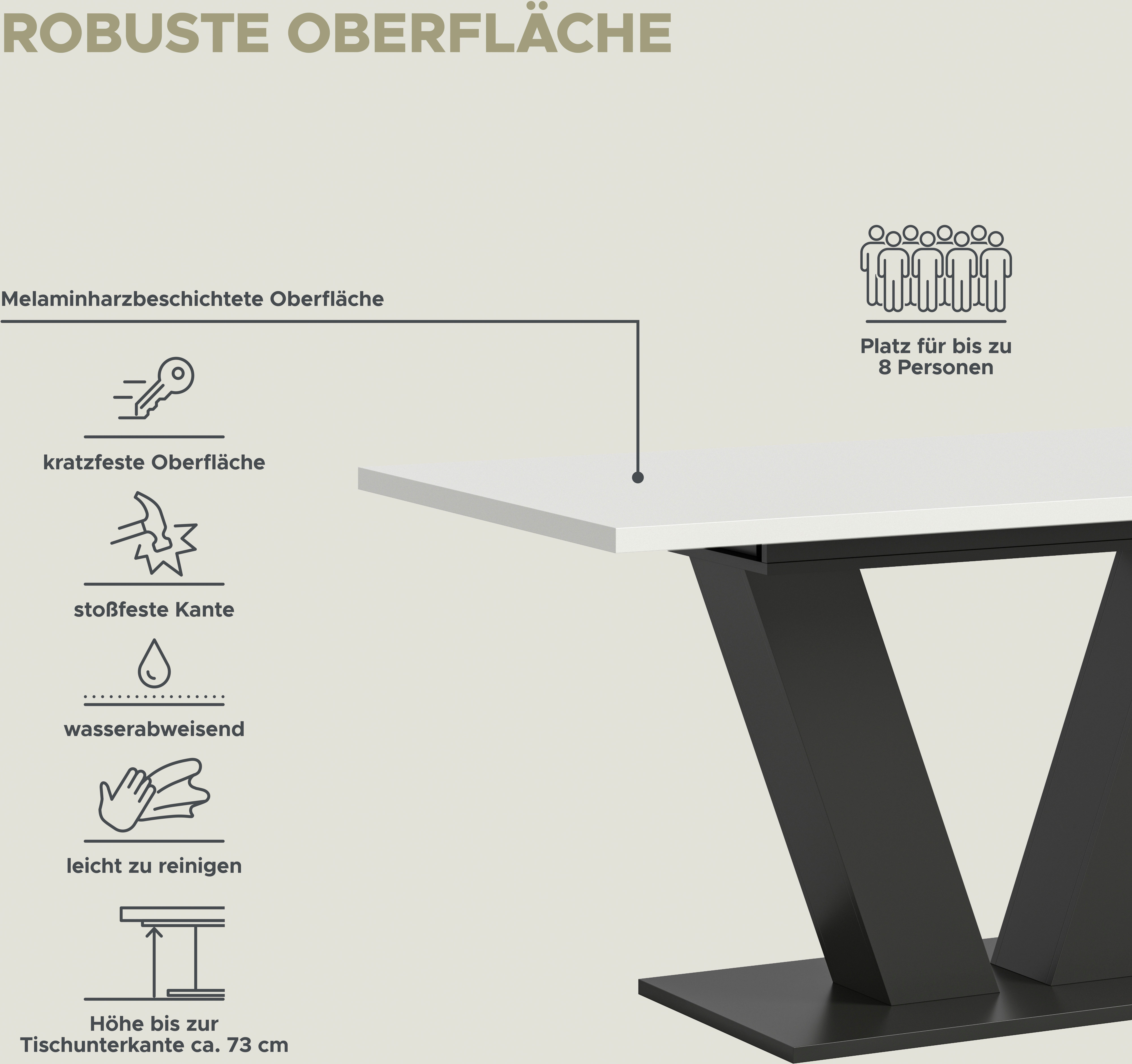 INOSIGN Eettafel Motus, uitschuifbaar 150 - 190 cm, inclusief 40 cm inlegplaat
