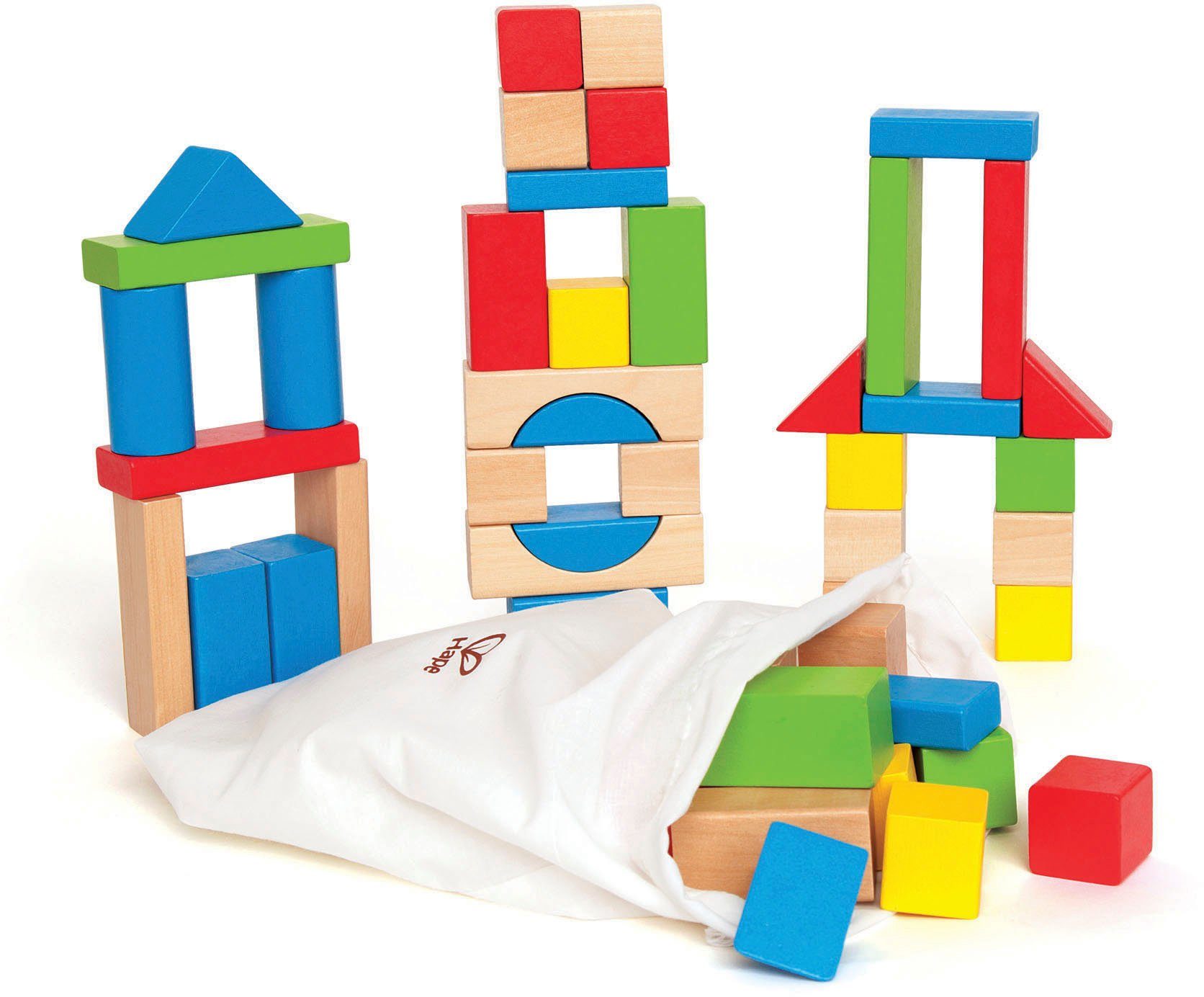 Hape Bouwblokken Veelkleurige houten bouwstenen FSC®- beschermt bos - wereldwijd (set, 50...