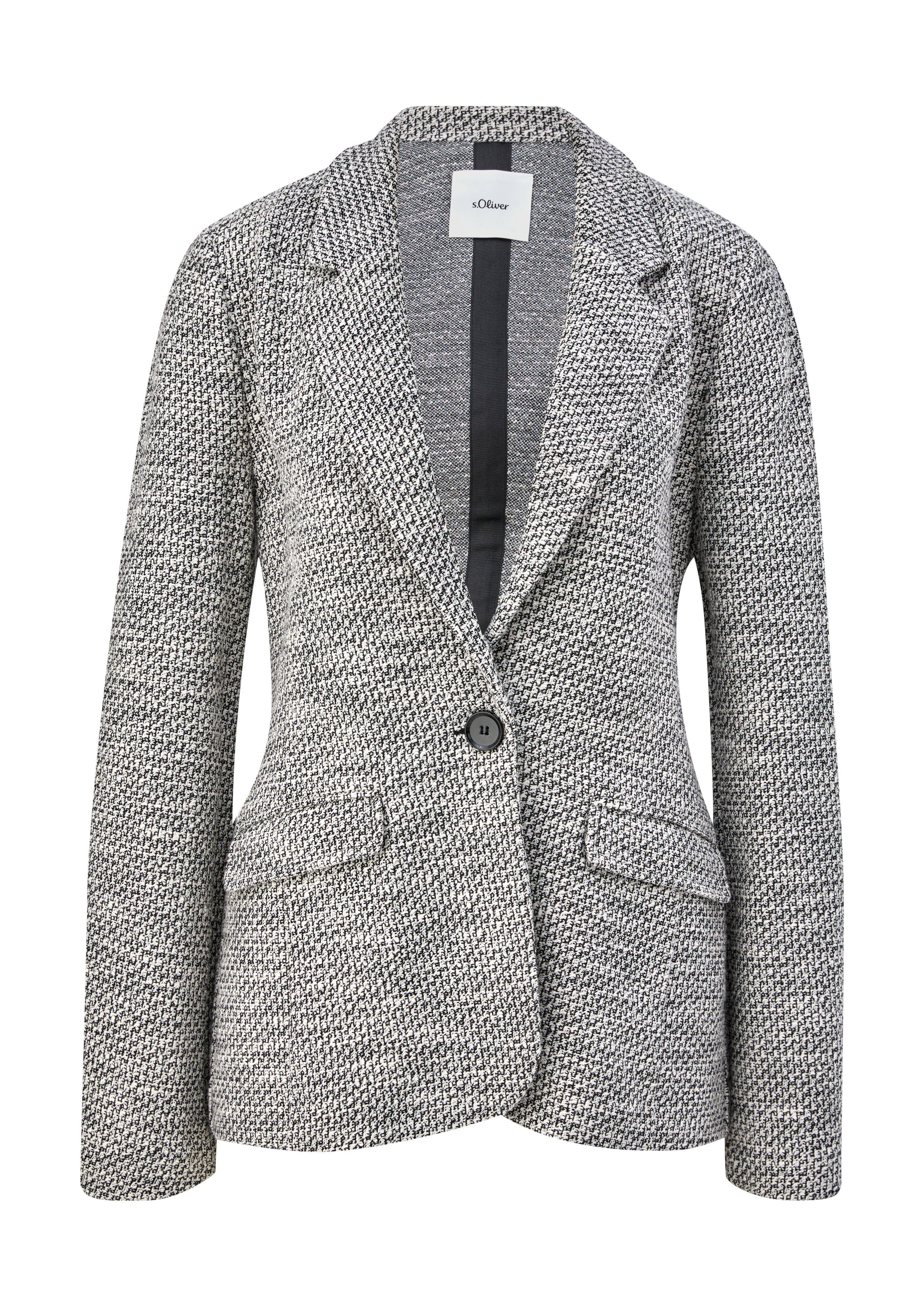 s.Oliver BLACK LABEL Korte blazer met klepzakken aan de voorkant