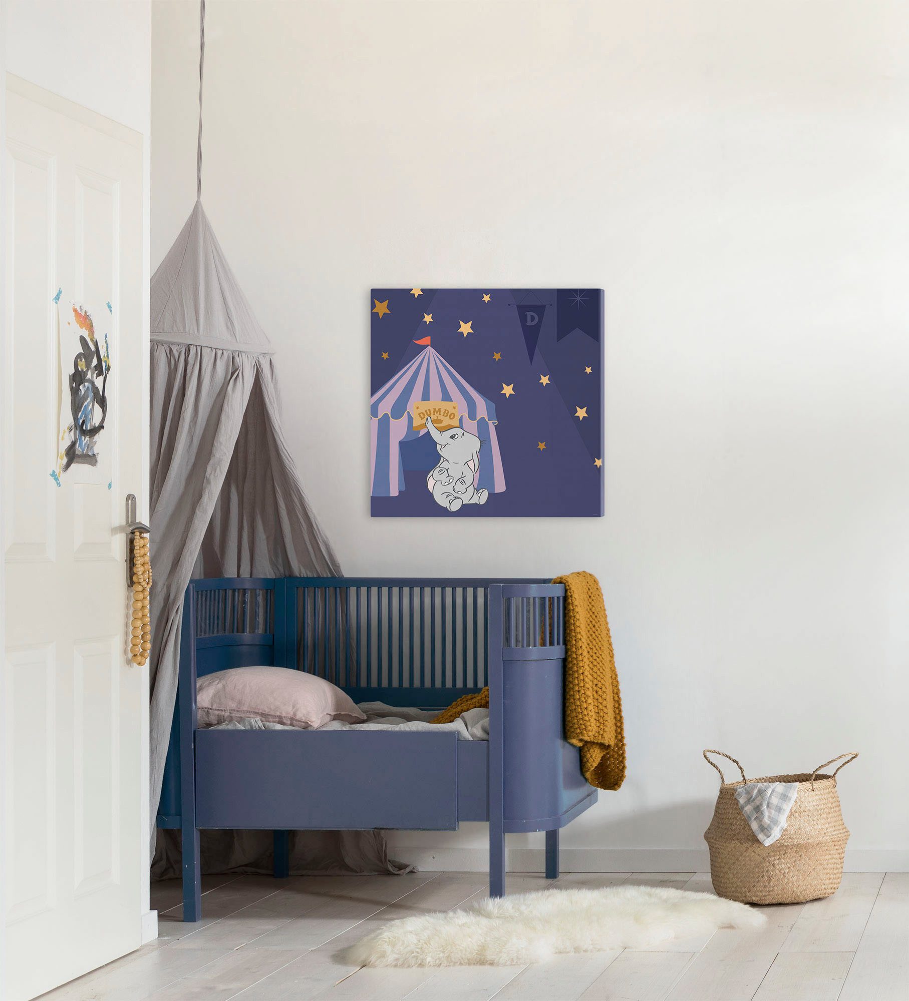 Komar Artprint op linnen Starry Night with Dumbo - Afmeting 60 x 60 cm (1 stuk)