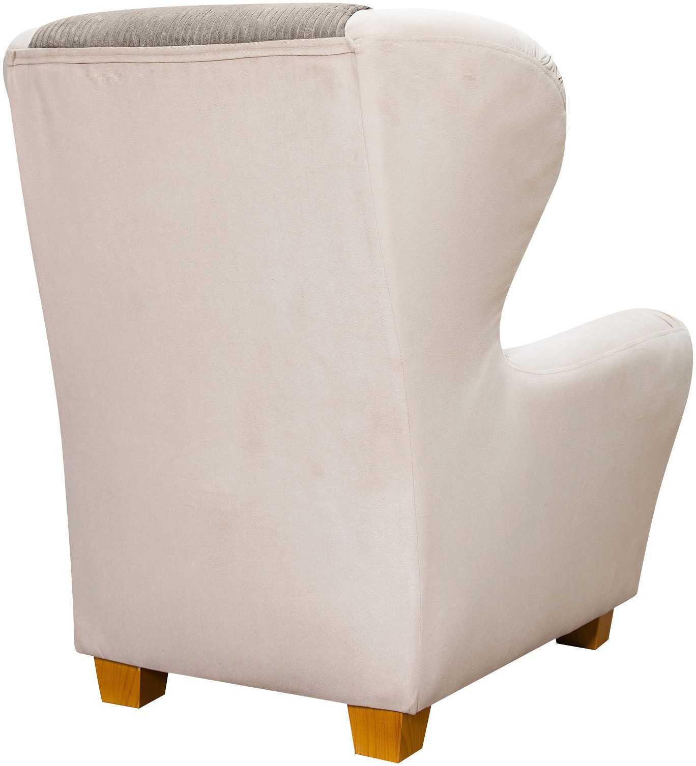 Home affaire Oorfauteuil Oliver Oorstoel, met poef, sierkussens, klassieke vorm (2 stuks)