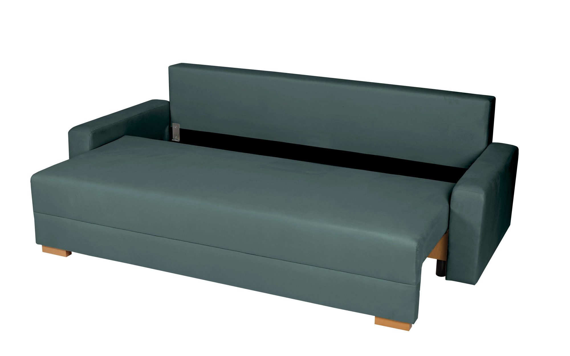 INOSIGN 3-zitsbank SHERIDIAN slaapbank met bedlade, in fijncord en velvet met golvende ondervering, moderne bekleding, b/h/d 225/94/80