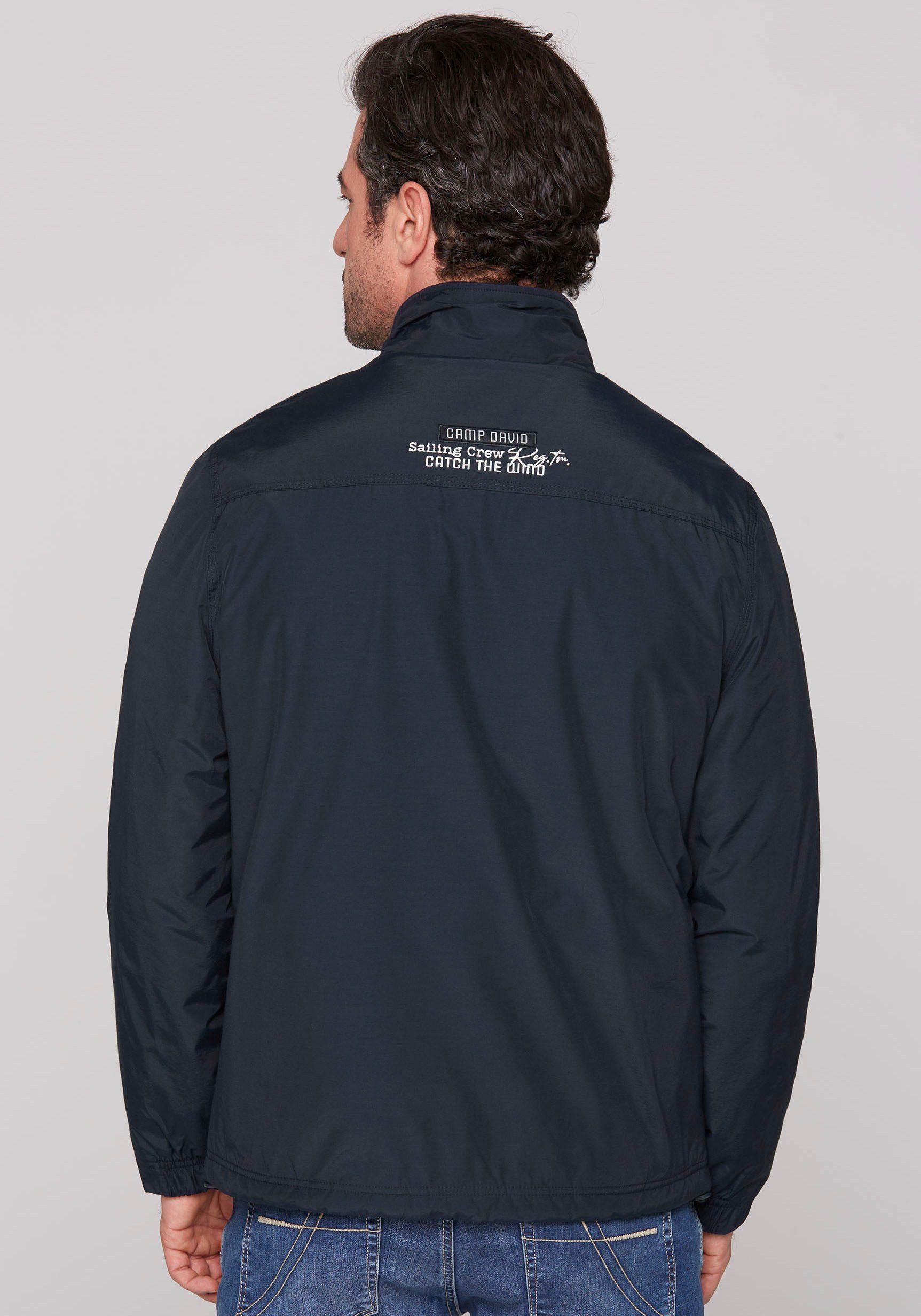 CAMP DAVID Windbreaker met logoborduursels