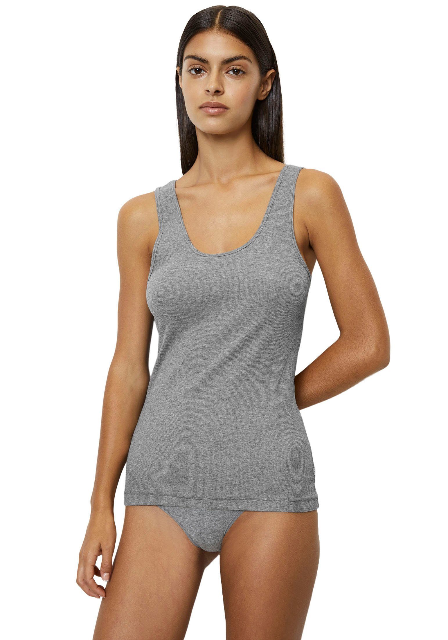 Marc O'Polo Hemd Iconic rib geweven dames armloze tops maat L (40) grijs