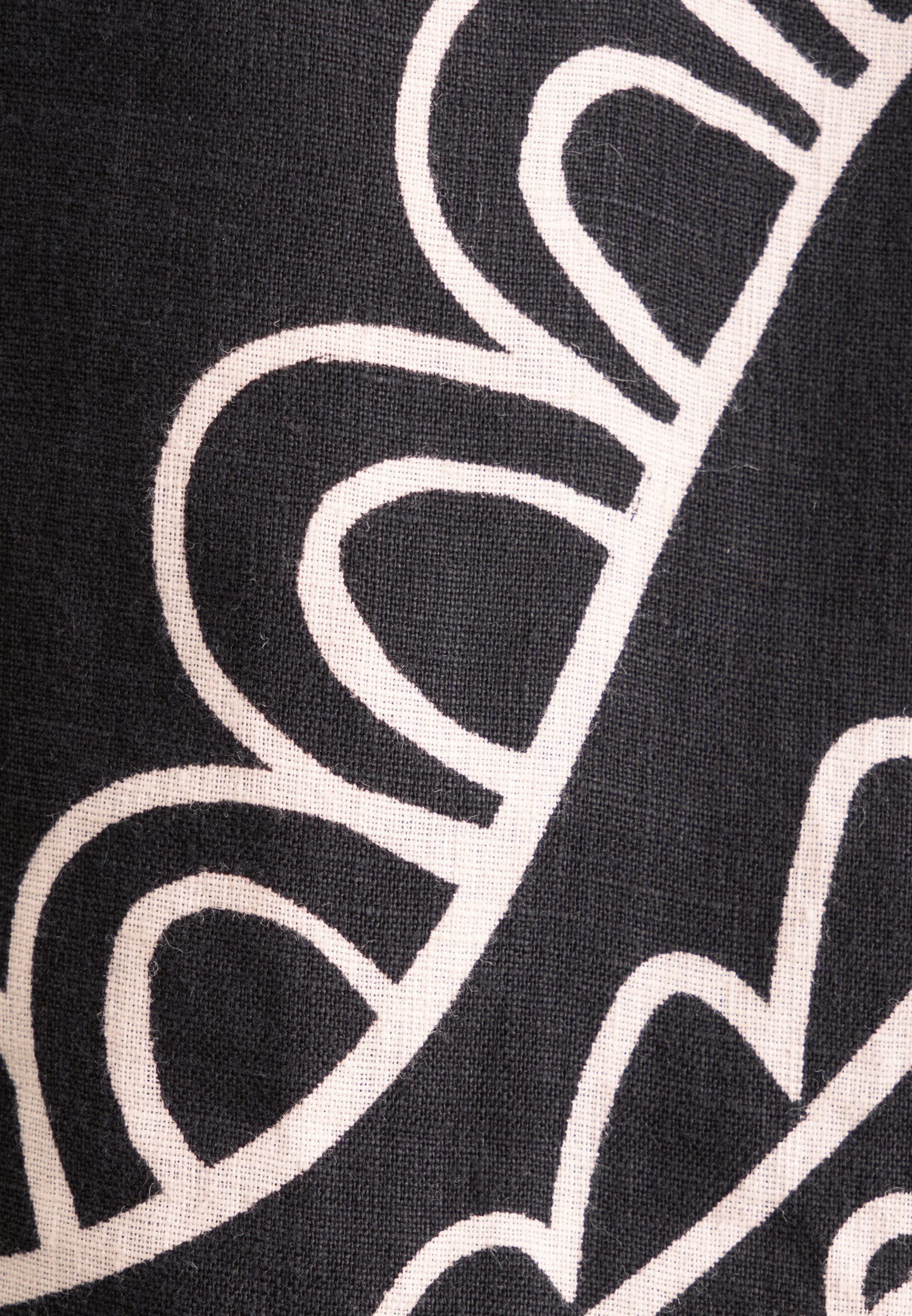 seidensticker Shirtblouse Zwarte roos Korte mouw ronde hals paisley