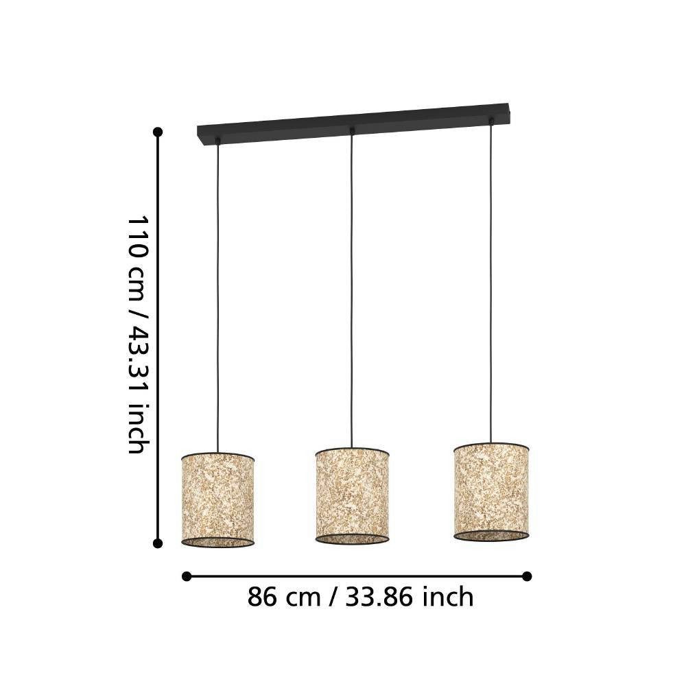 EGLO Hanglamp BUTTERBURN Hanglamp, eetkamerlamp, textiel met berkenbladeren, hanglamp (1 stuk)